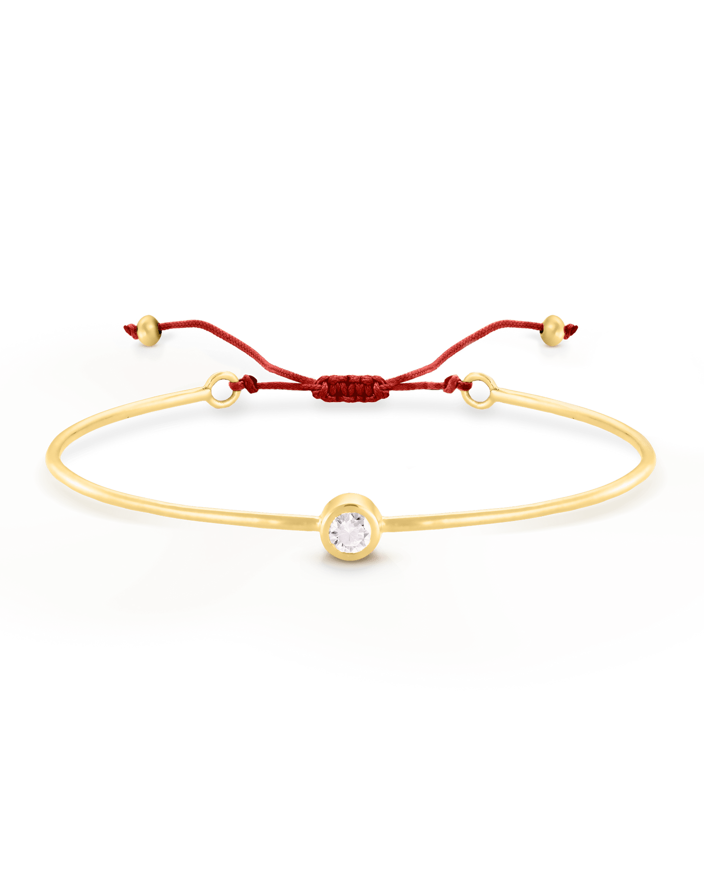 Diamond Cord Bangle - 18K Gold Vermeil Bracelets magal-dev Red Small: 0.03ct 