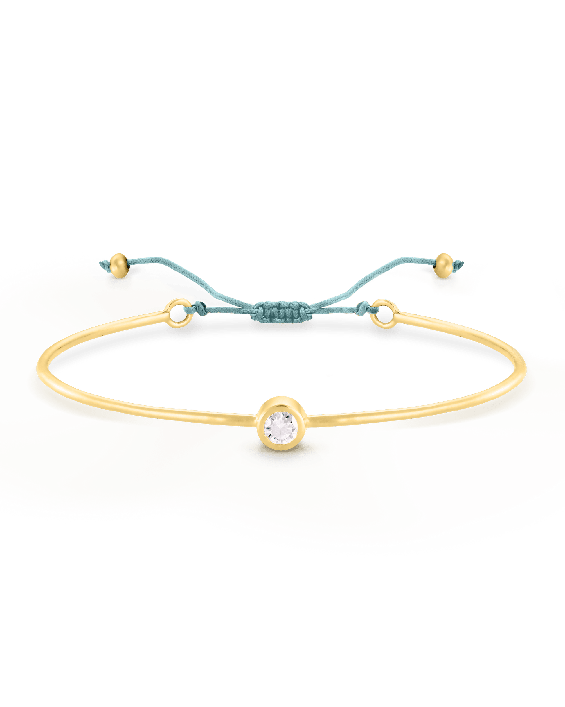 Diamond Cord Bangle - 18K Gold Vermeil Bracelets magal-dev Turquoise Small: 0.03ct 