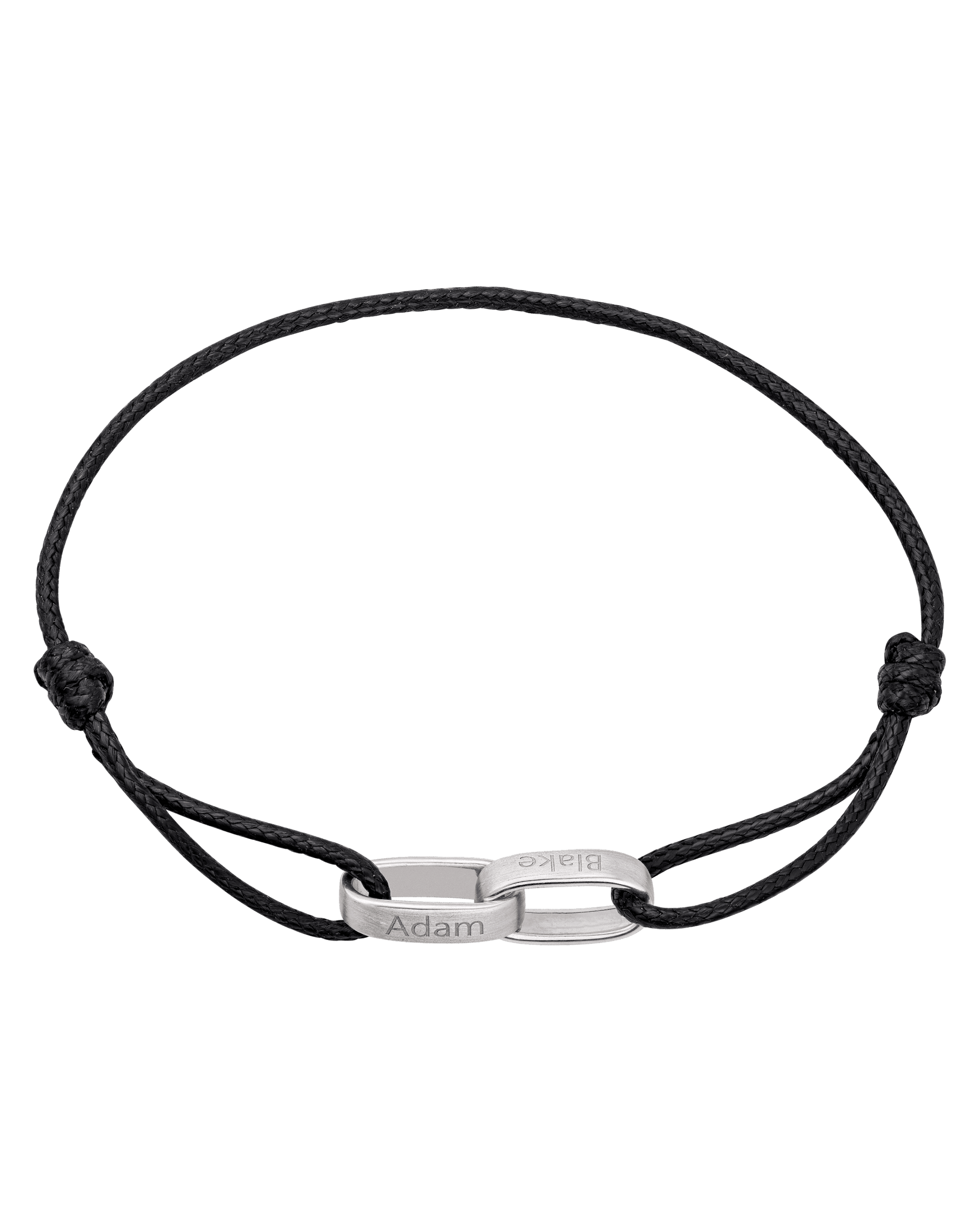 Bracelet Cooper - Argent 925 Bracelets magal-dev Noir 1 Nom Ajustable de 19 cm à 26.7 cm