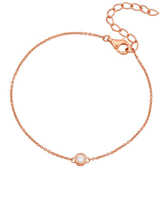 Chain of Love - 18K Rose Vermeil Bracelets magal-dev Large: 0.10ct 6" with 1.5" extender 
