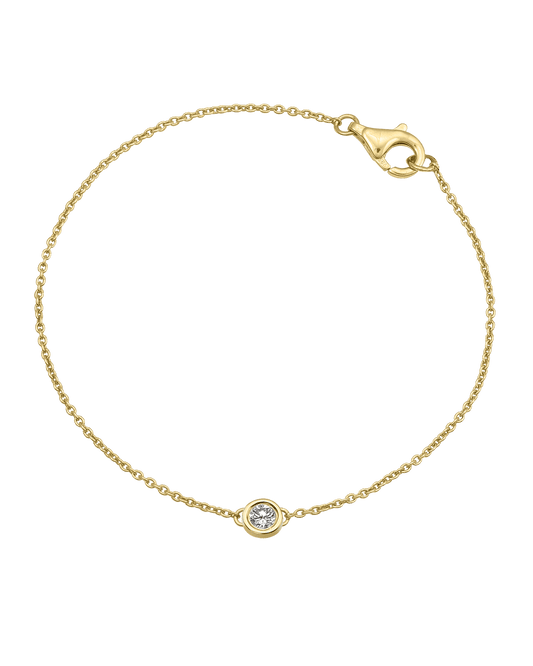 Chain of Love - 14K Yellow Gold Bracelets magal-dev Large: 0.10ct 6" 