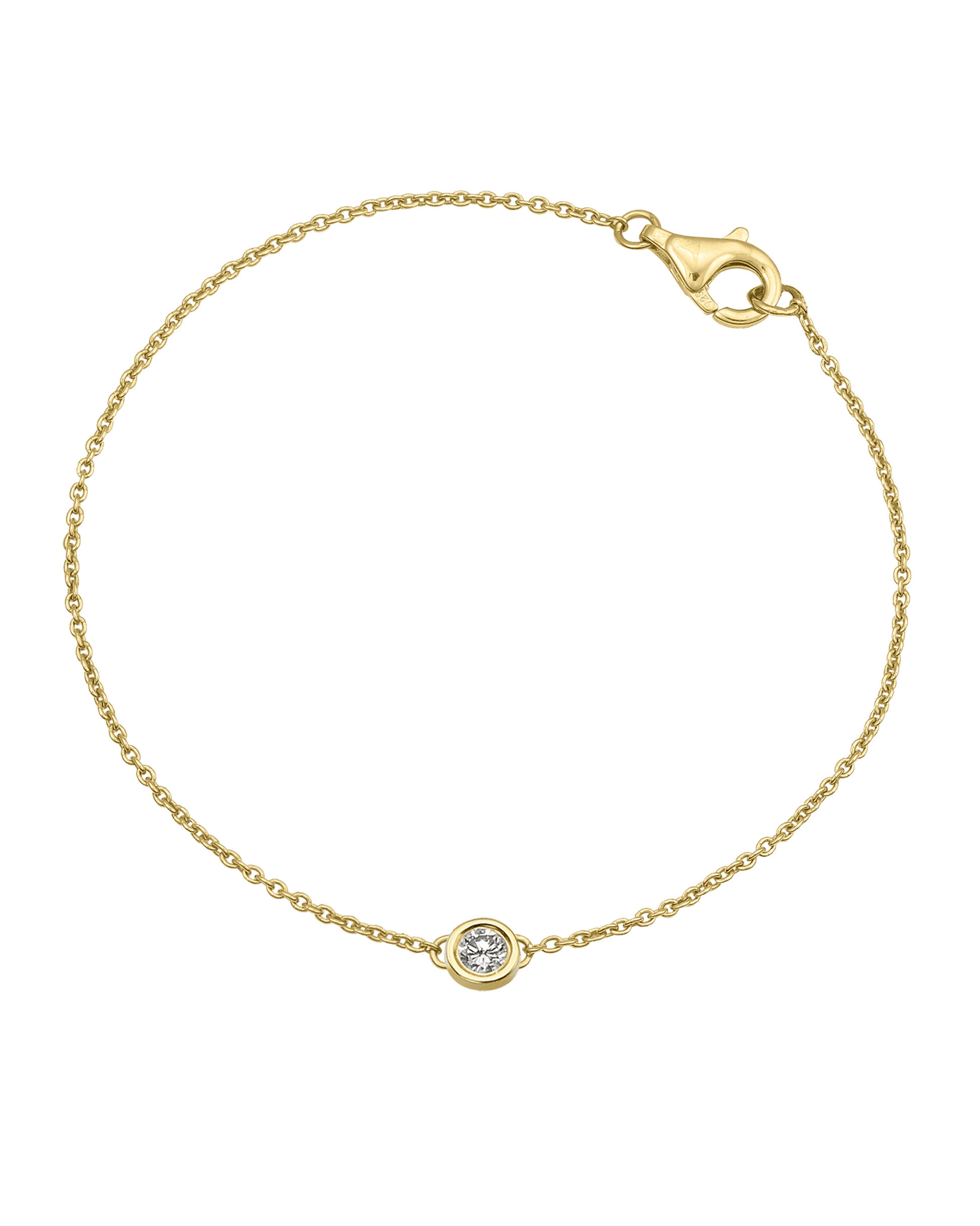 Chain of Love - 14K Yellow Gold Bracelets magal-dev Large: 0.10ct 6" 