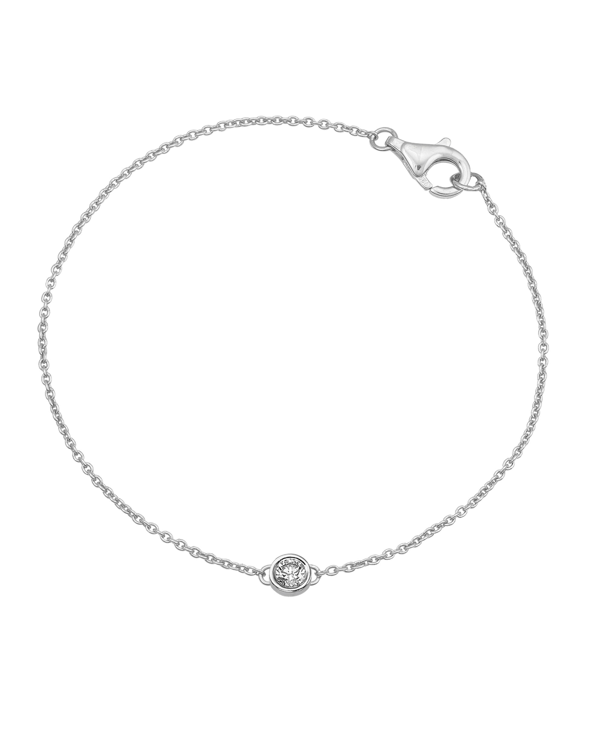 Chain of Love - 14K White Gold Bracelets magal-dev Large: 0.10ct 6" 