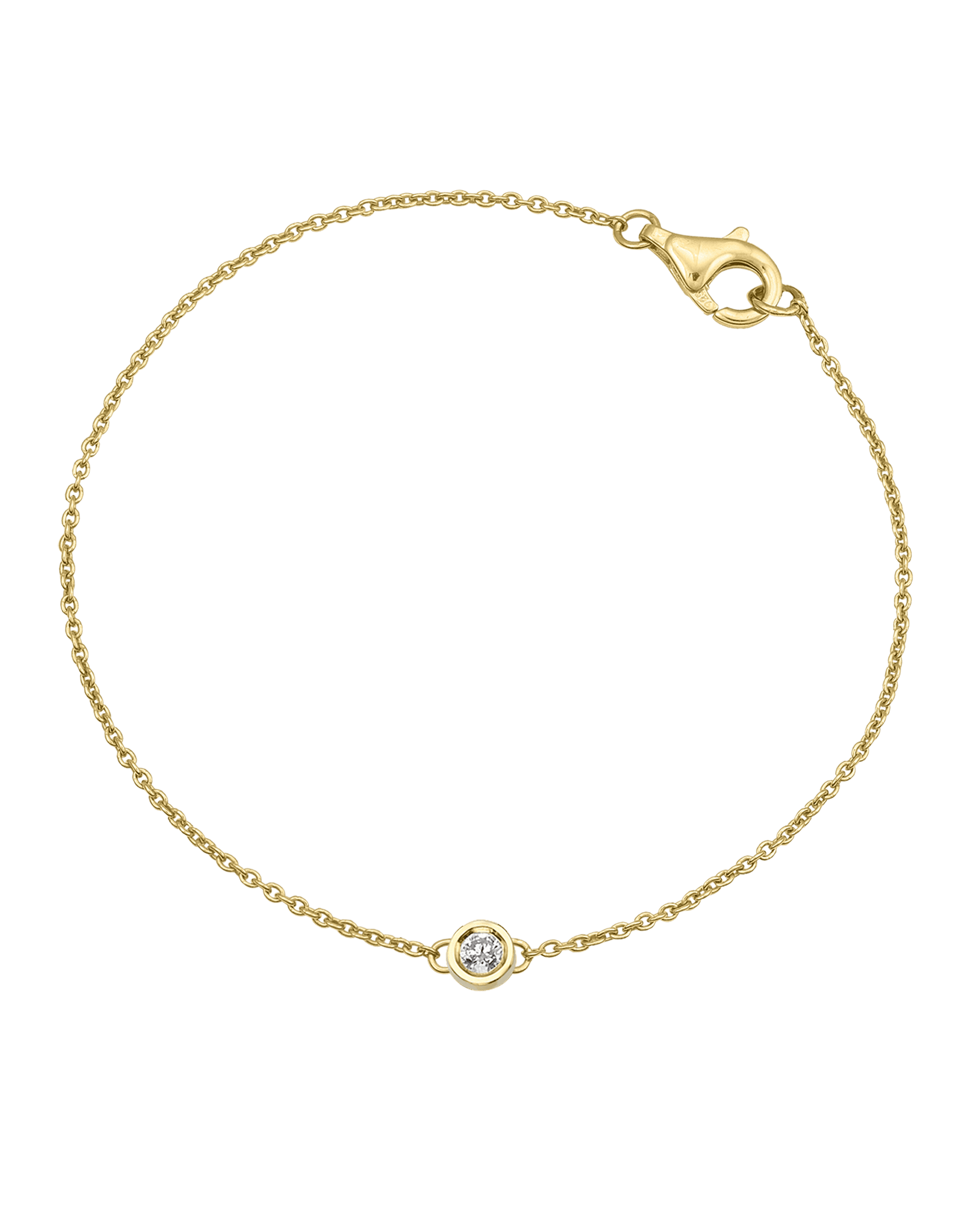 Chain of Love - 14K Yellow Gold Bracelets magal-dev Medium: 0.05ct 6" 