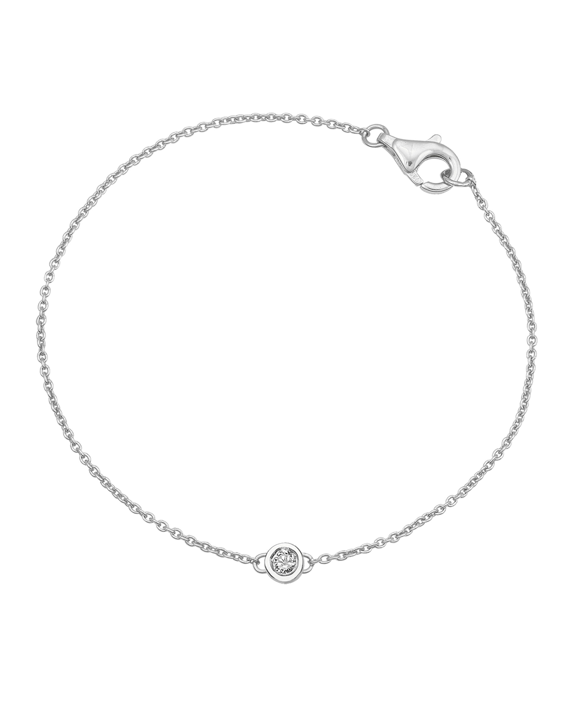 Chain of Love - 14K White Gold Bracelets magal-dev Medium: 0.05ct 6" 