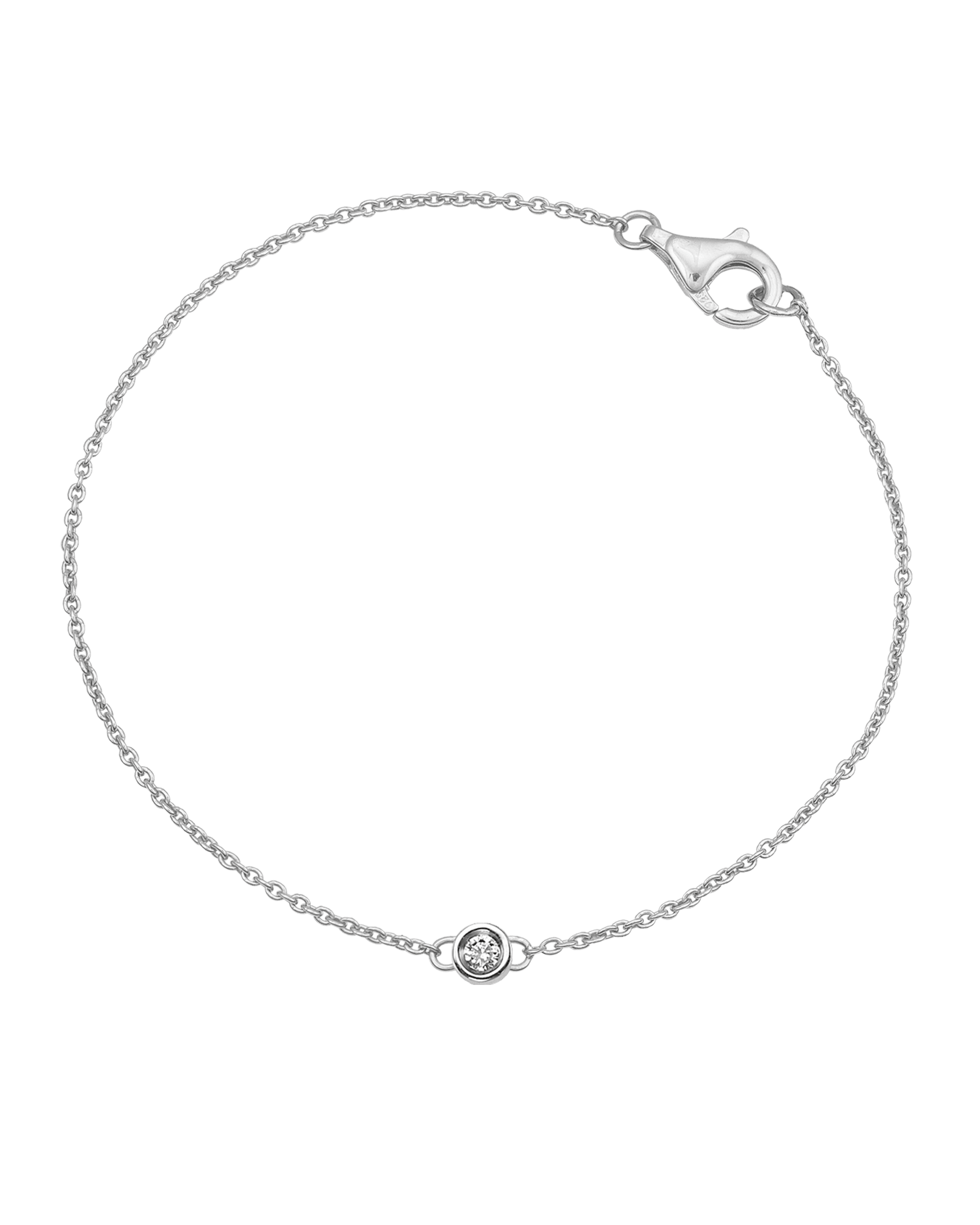 Chain of Love - 14K White Gold Bracelets magal-dev Small: 0.03ct 6" 