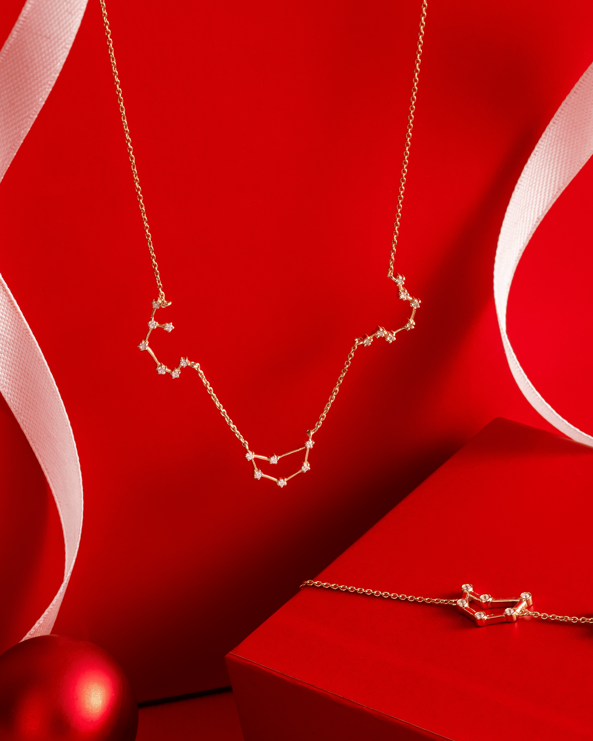 Constellation Necklace with Diamonds - 18K Rose Vermeil Necklaces magal-dev 