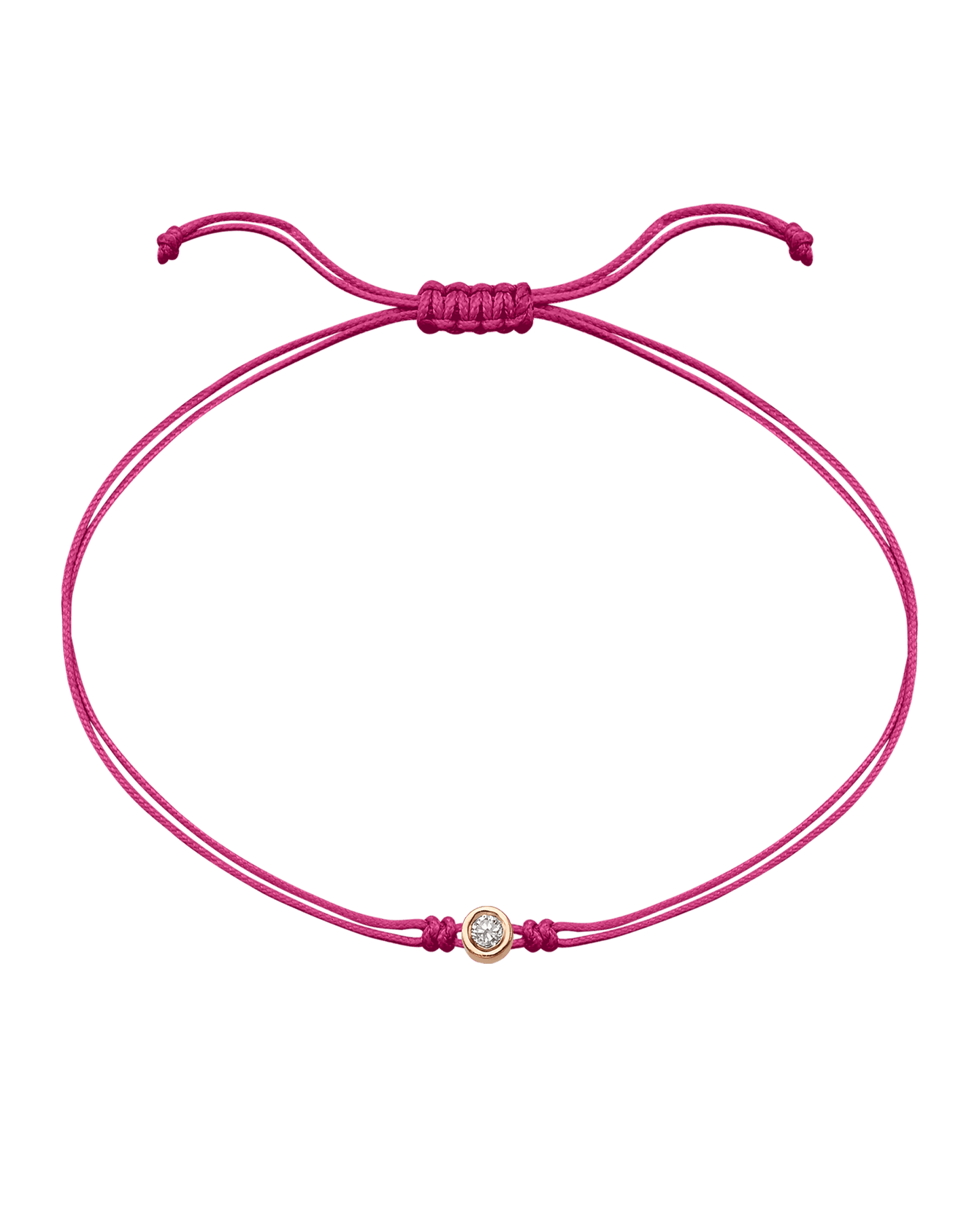 Pink : The Classic String of Love - 14K Rose Gold Bracelets magal-dev Fuchsia Medium: 0.04ct 