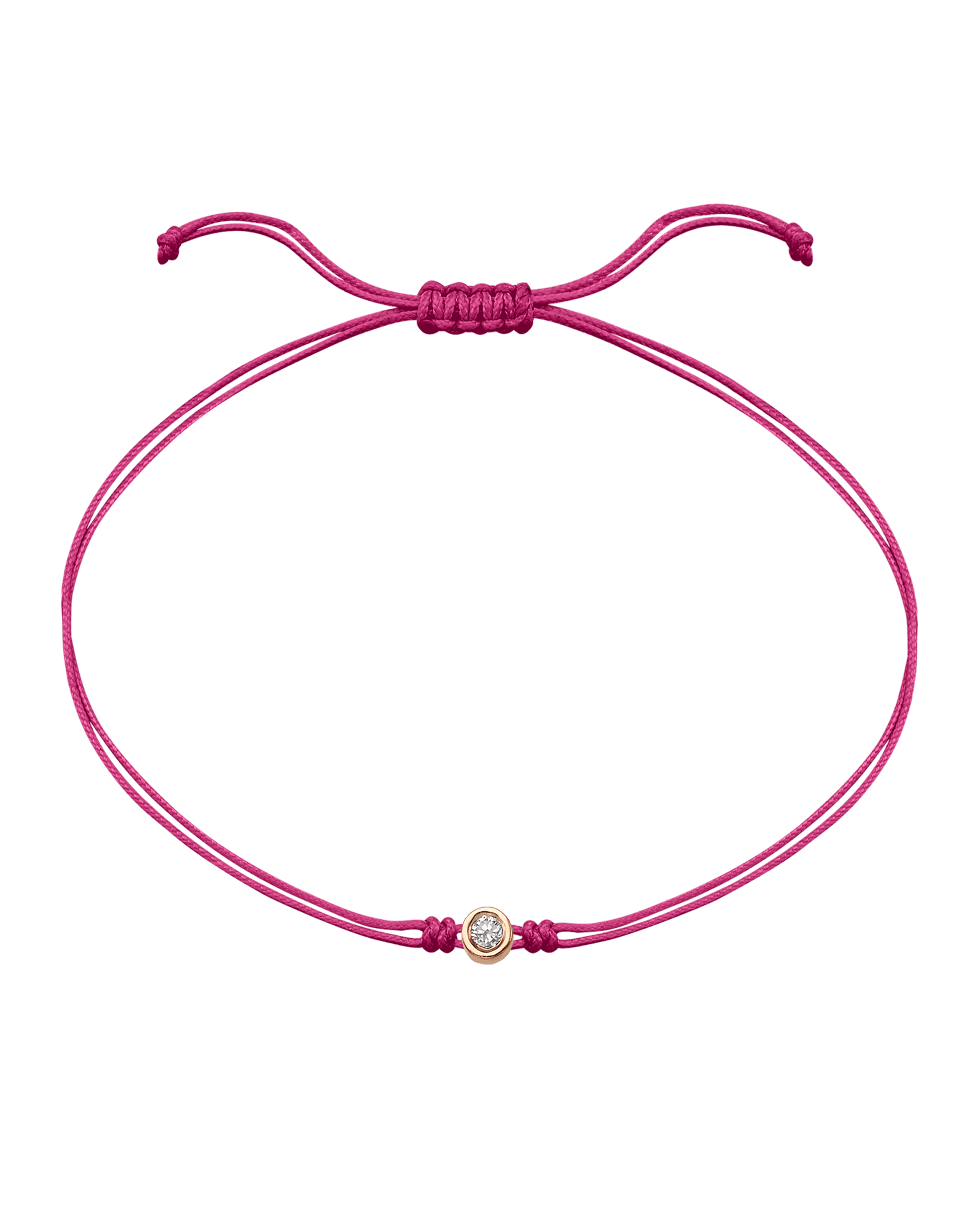 Pink : The Classic String of Love - 14K Rose Gold Bracelets magal-dev Fuchsia Medium: 0.04ct 