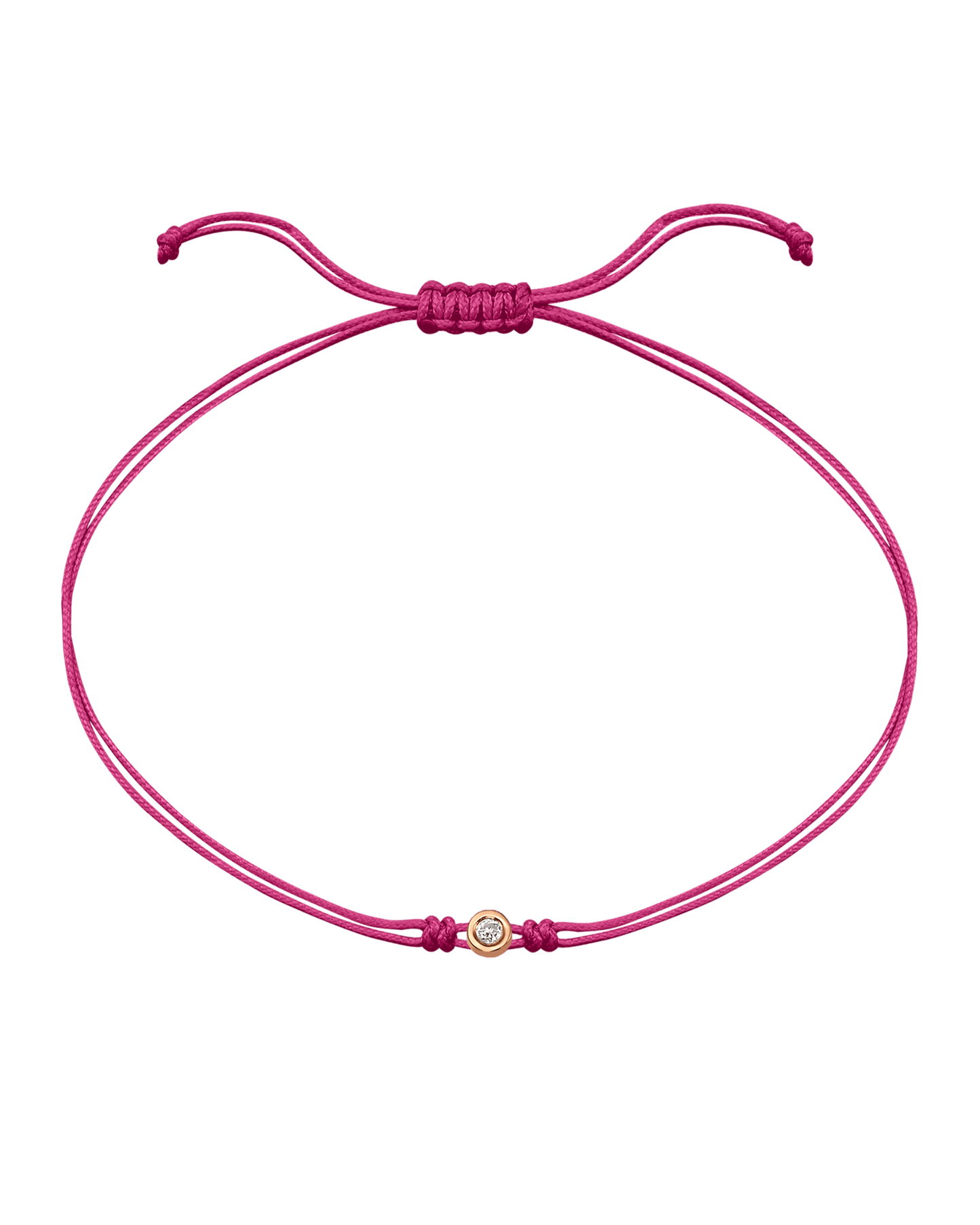 Pink : The Classic String of Love - 14K Rose Gold Bracelets magal-dev Fuchsia Small: 0.03ct 