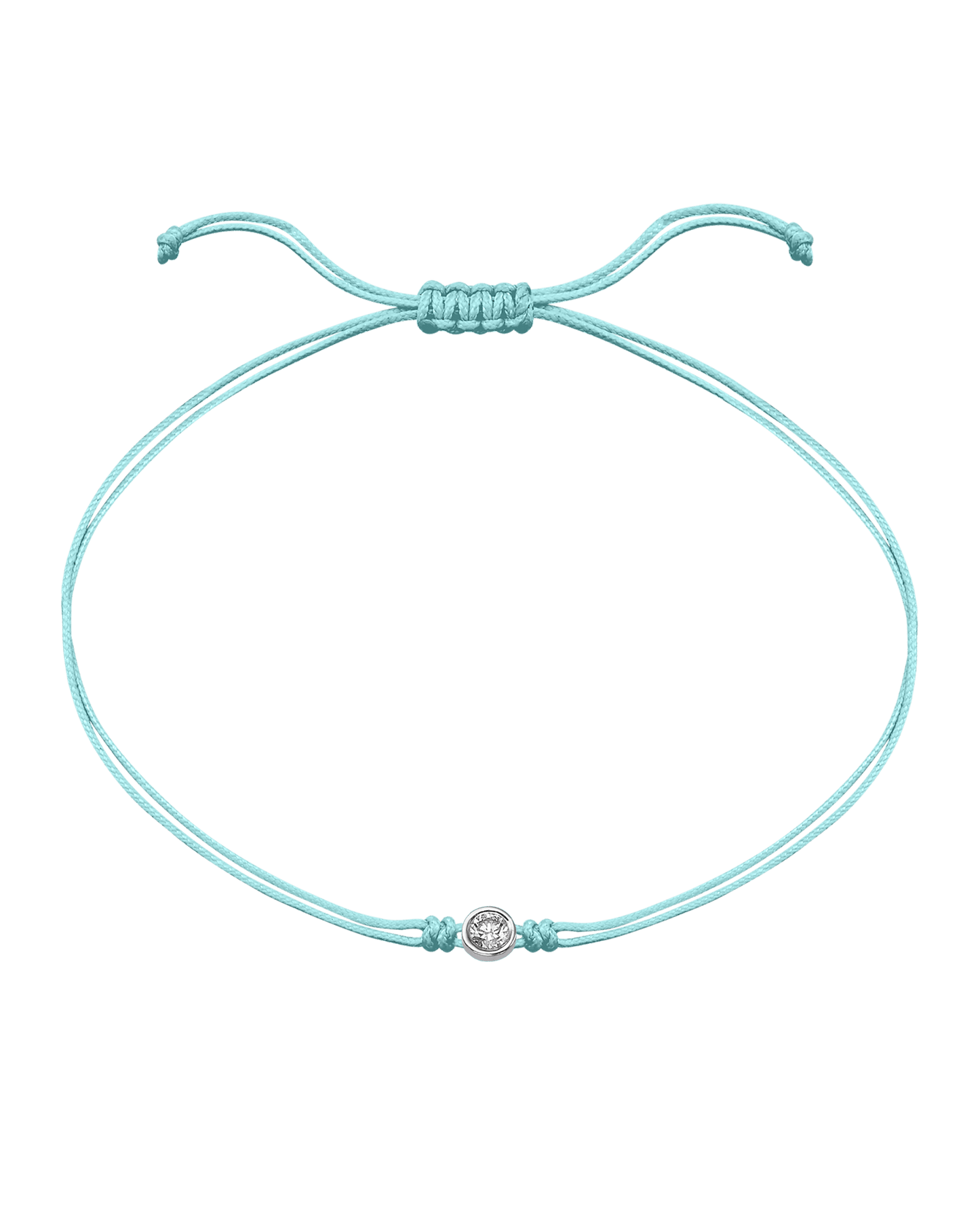 Summer Edition : The Classic String of Love - 14K White Gold Bracelets magal-dev Frozen Blue Daiquiri - Turquoise Large: 0.10ct 