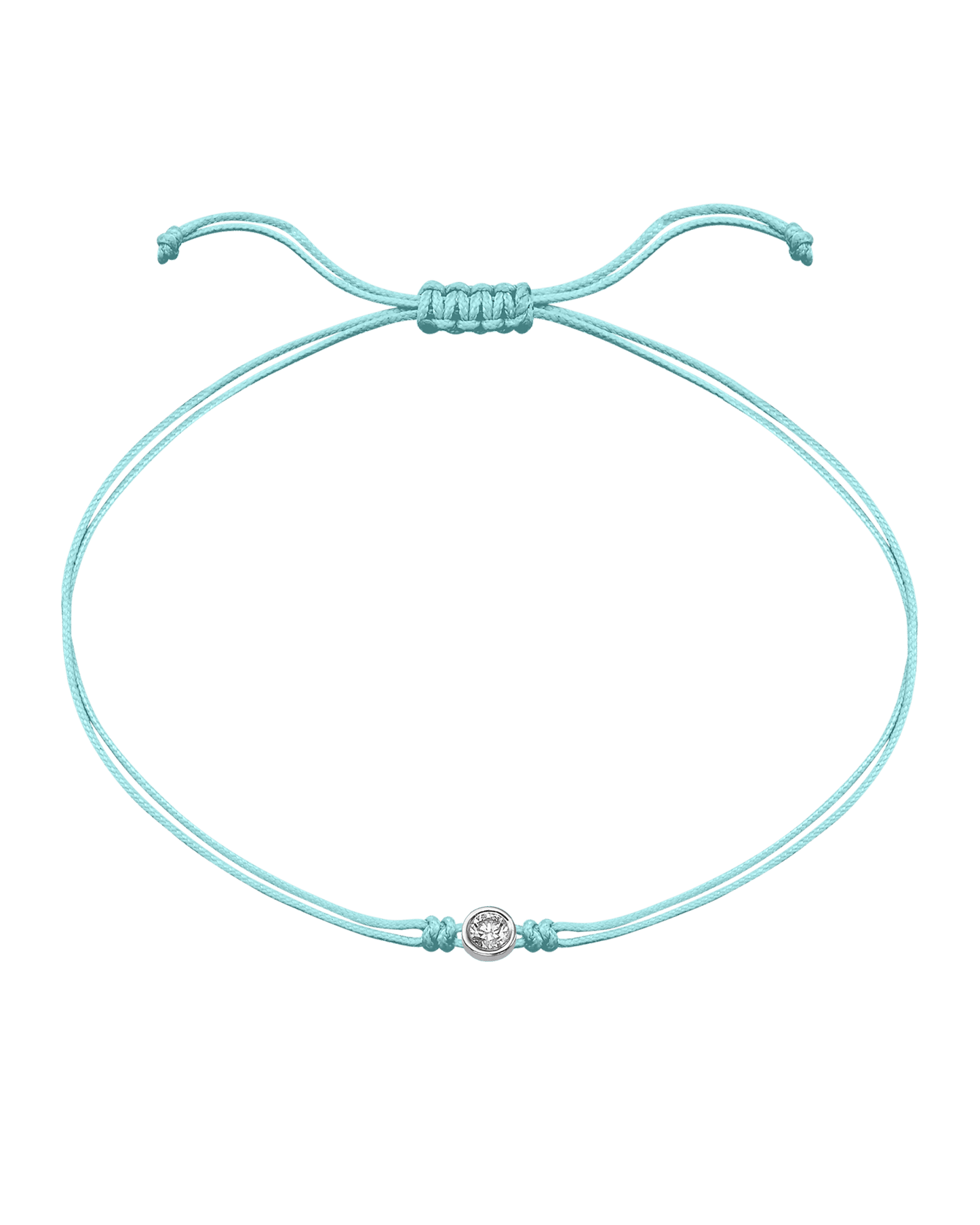 Le Classique String of Love Summer Édition - Or Blanc 14 carats Bracelets magal-dev Daiquiri Glacé - Turquoise Large: 0.10 carats 