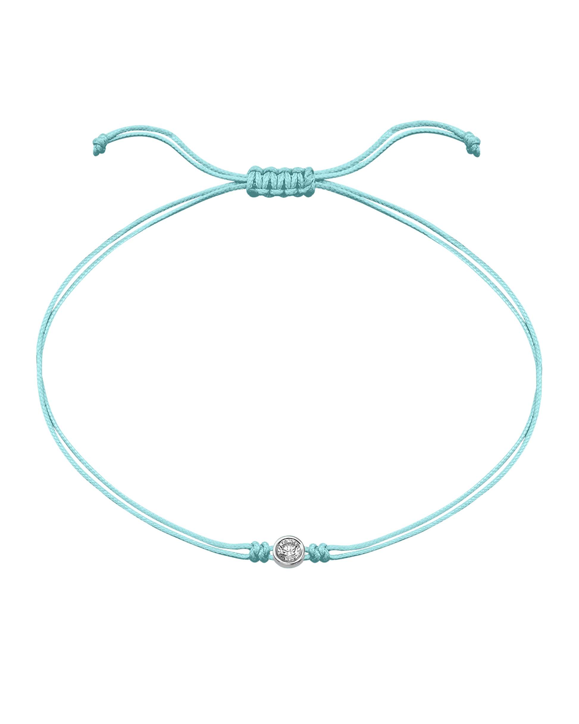 Le Classique String of Love Summer Édition - Or Blanc 14 carats Bracelets magal-dev Daiquiri Glacé - Turquoise Large: 0.10 carats 