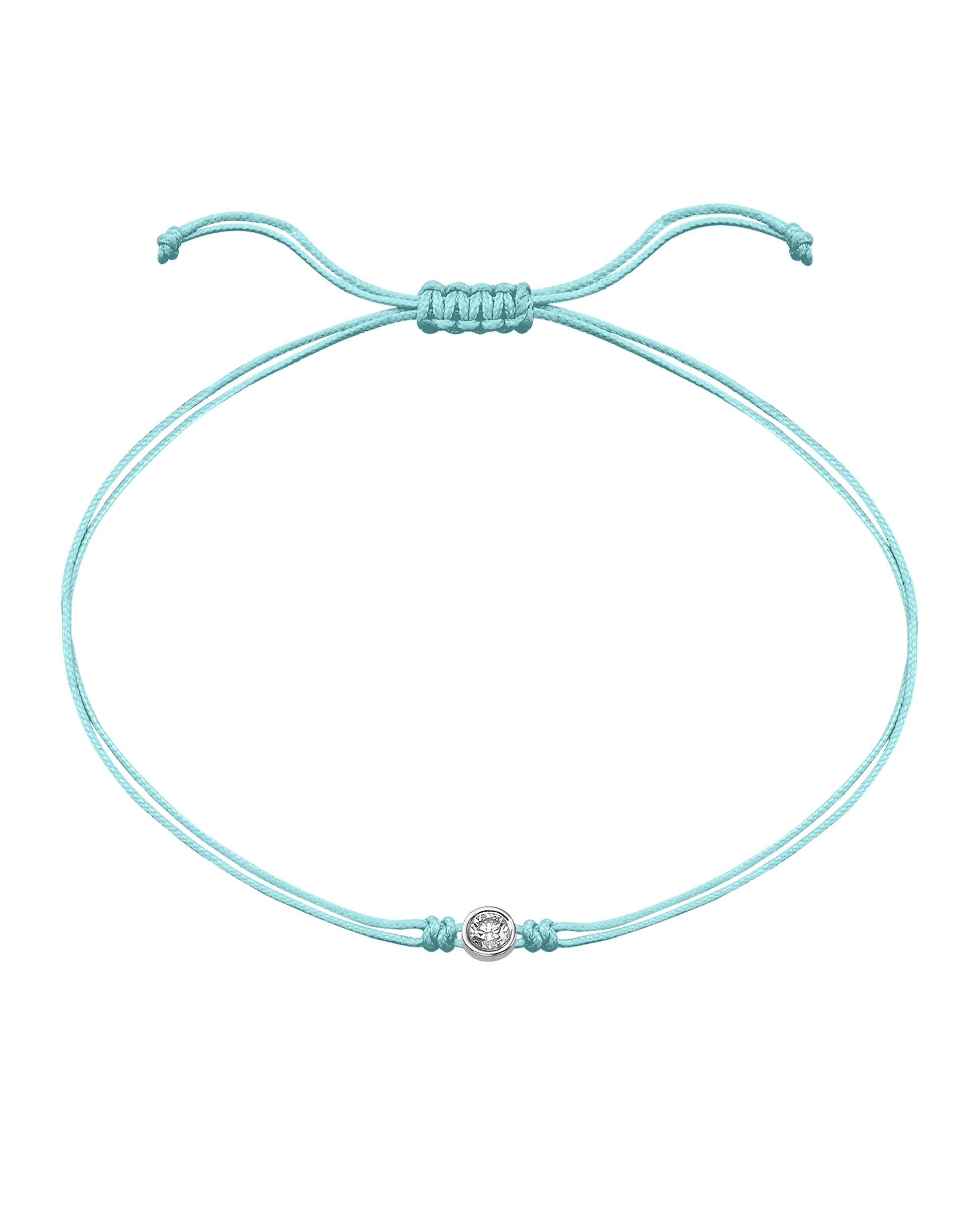 Le String of Love - Or Blanc 14 carats Bracelets magal-dev Turquoise Large: 0.10 carats 