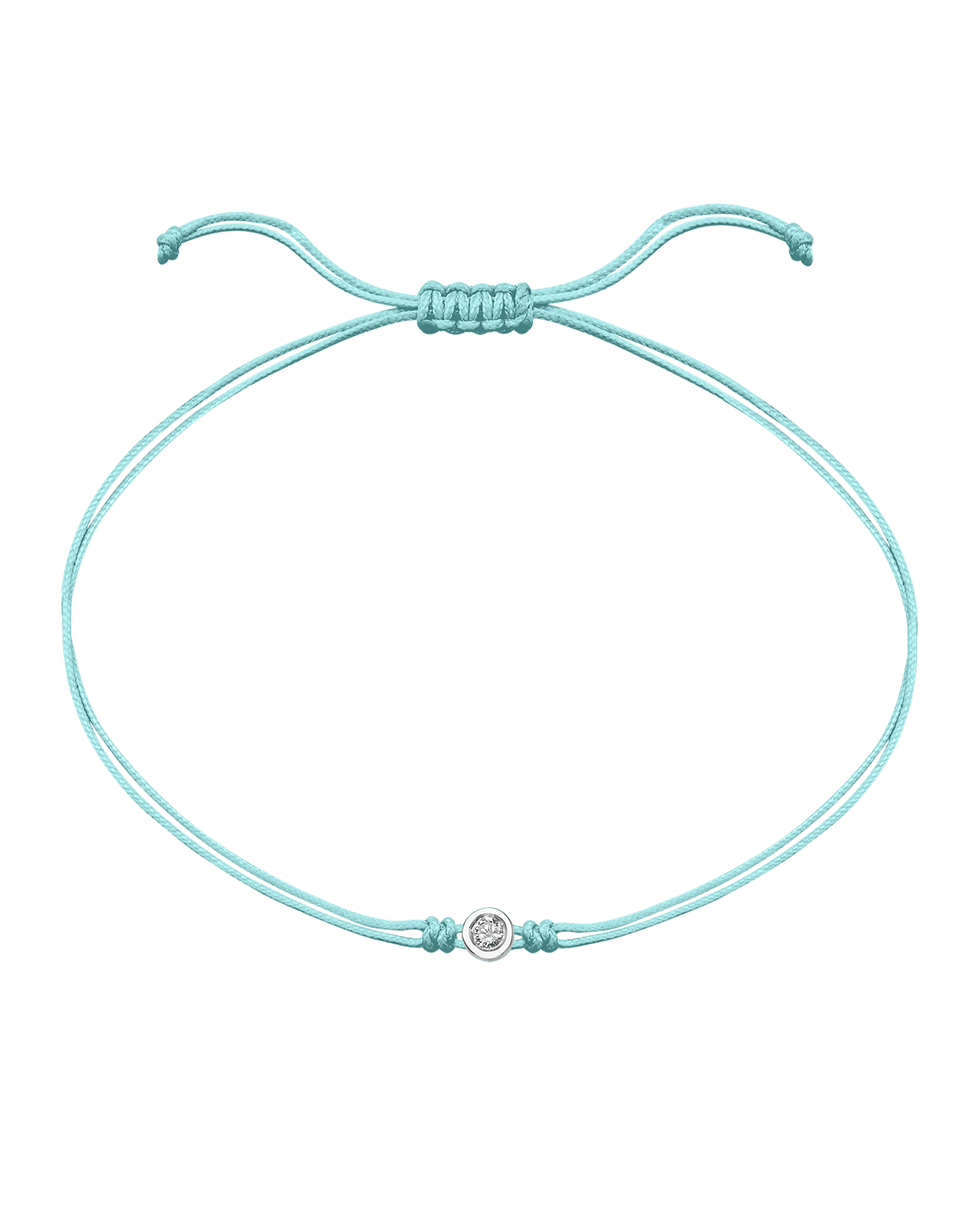 Le Classique String of Love Summer Édition - Or Blanc 14 carats Bracelets magal-dev Daiquiri Glacé - Turquoise Medium: 0.05 carats 