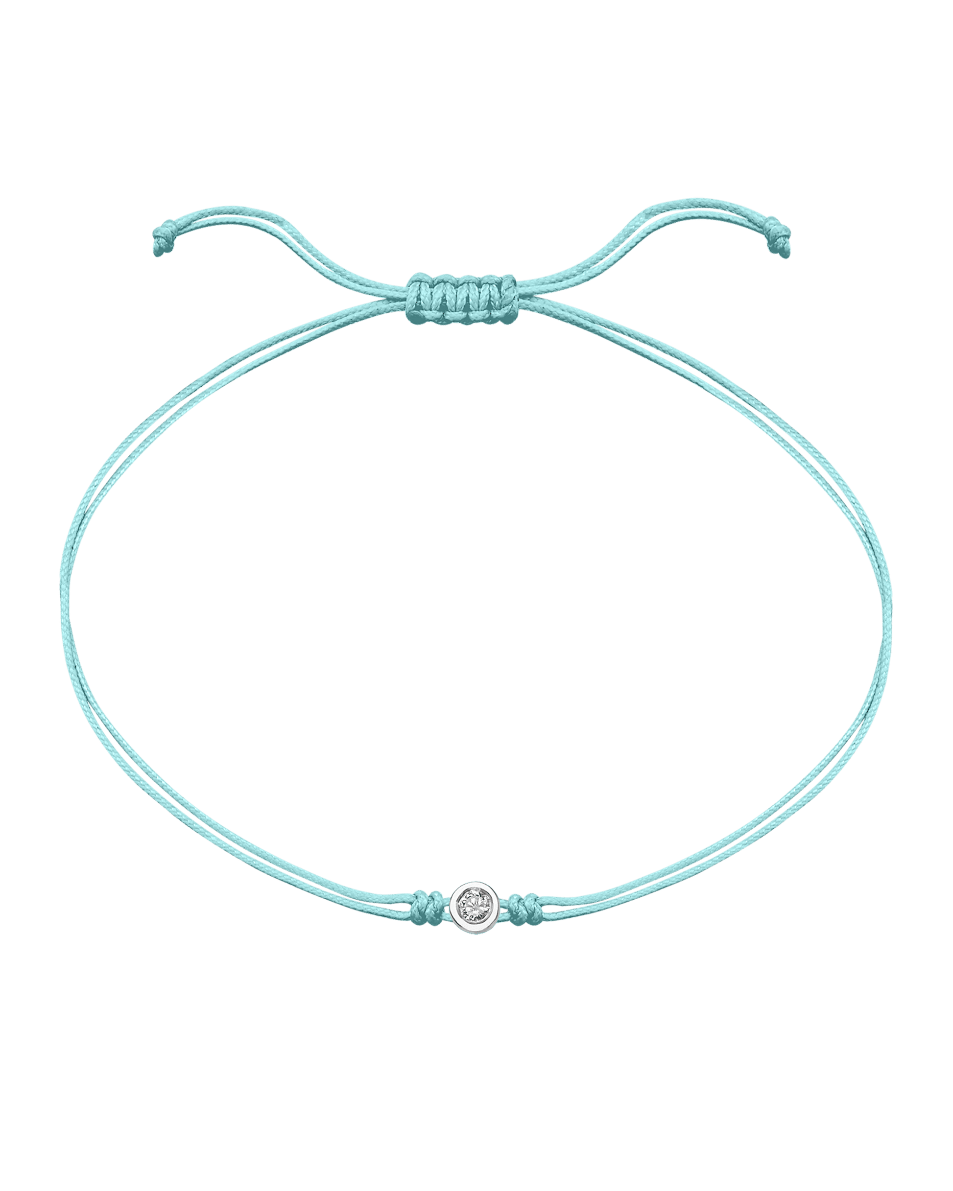 Le Classique String of Love Summer Édition - Or Blanc 14 carats Bracelets magal-dev Daiquiri Glacé - Turquoise Medium: 0.05 carats 