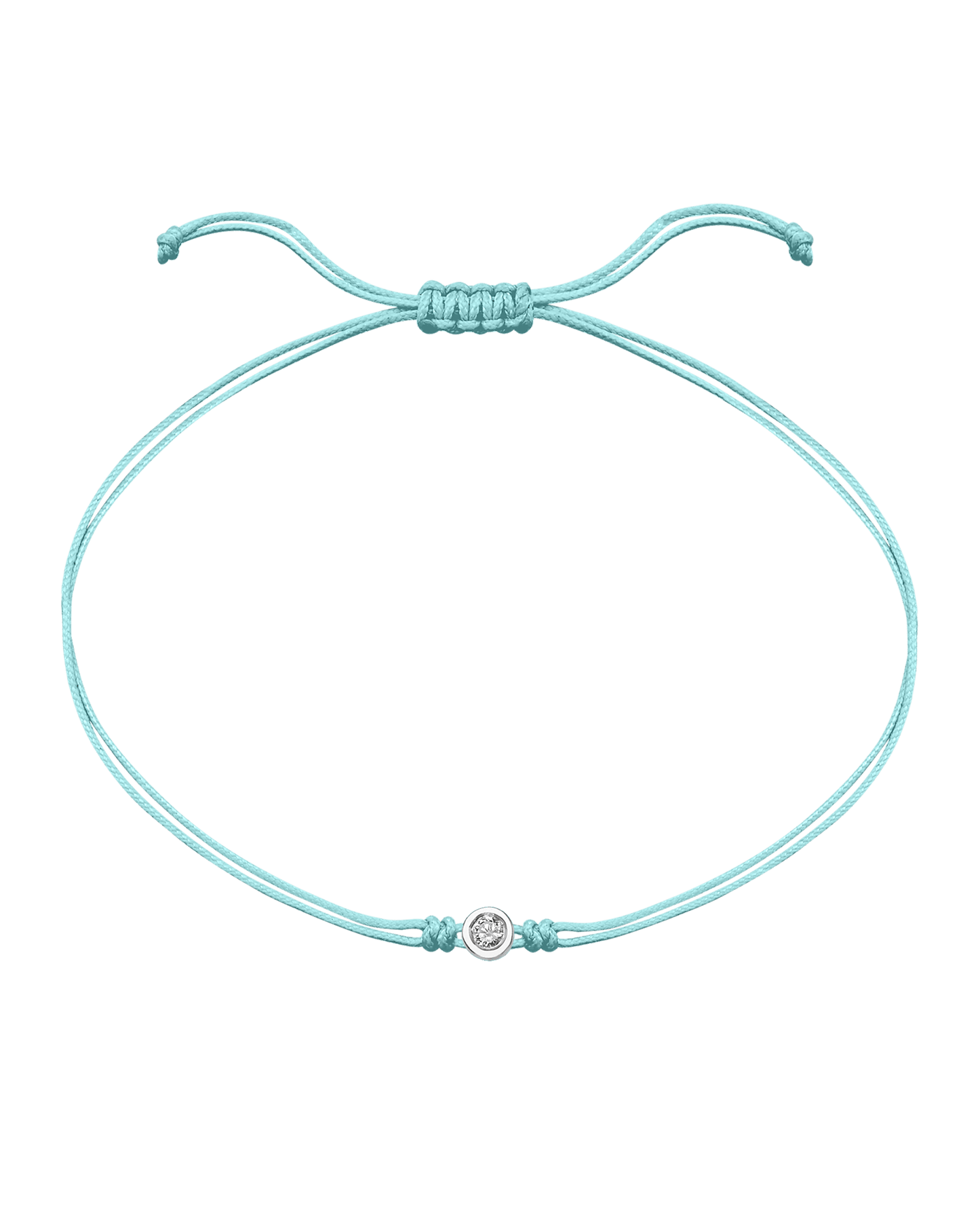 Le String of Love - Or Blanc 14 carats Bracelets magal-dev Turquoise Medium: 0.05 carats 