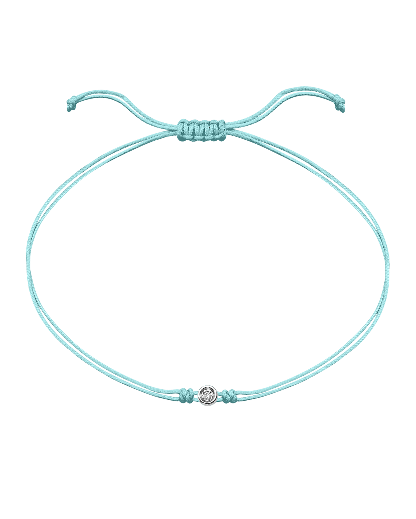 Summer Edition : The Classic String of Love - 14K White Gold Bracelets magal-dev Frozen Blue Daiquiri - Turquoise Small: 0.03ct 