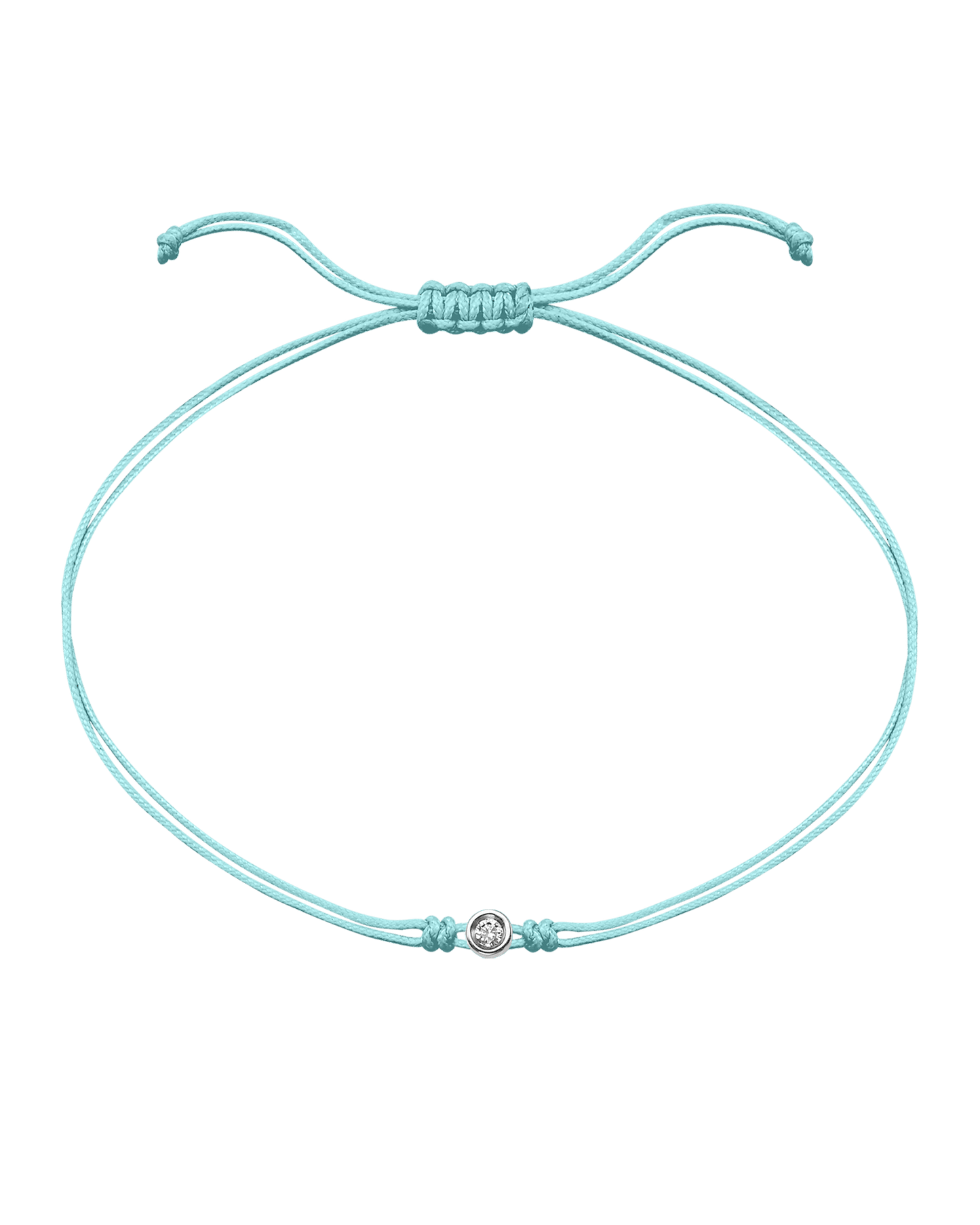 Le Classique String of Love Summer Édition - Or Blanc 14 carats Bracelets magal-dev Daiquiri Glacé - Turquoise Small: 0.03 carats 