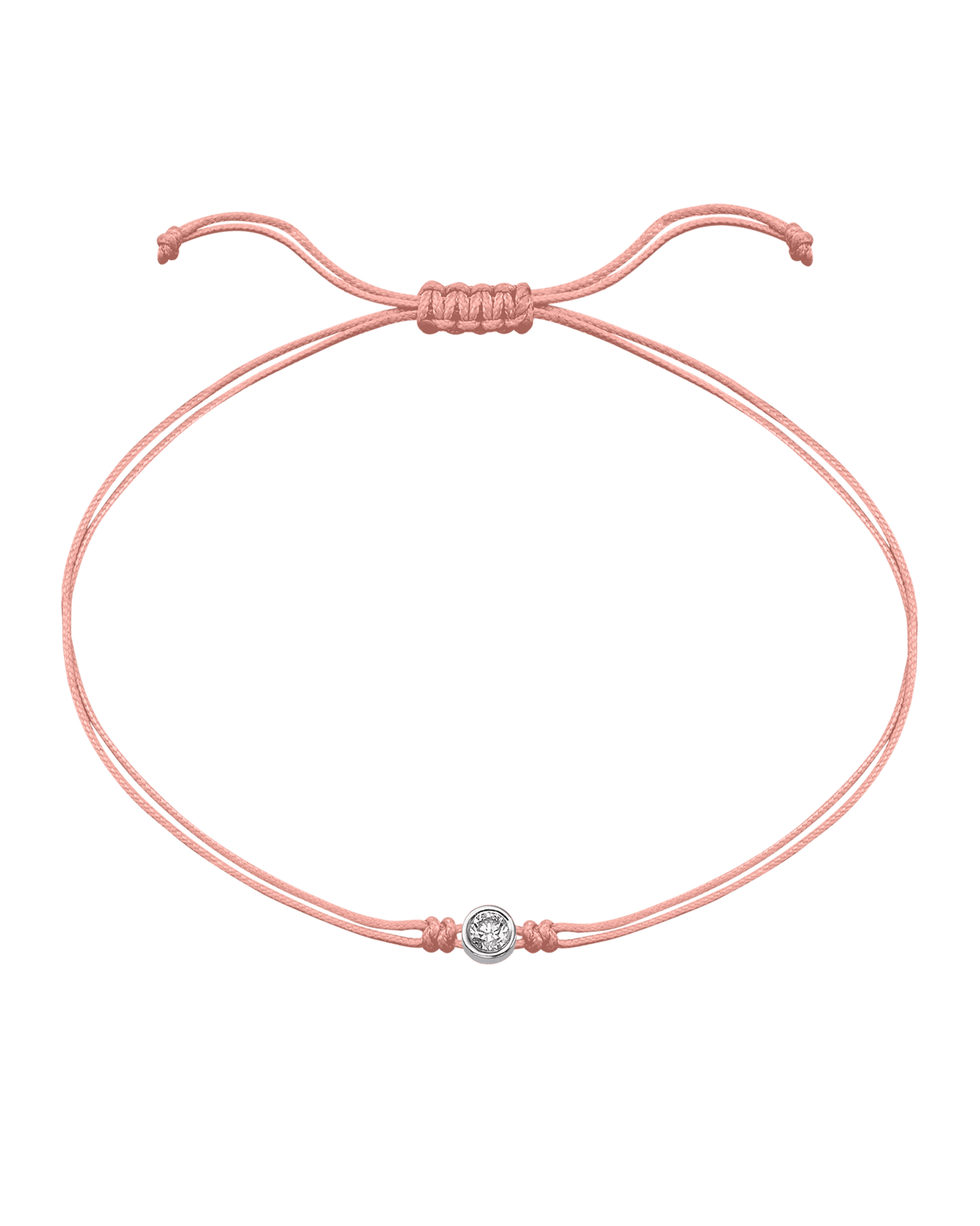 Pink : The Classic String of Love - 14K White Gold Bracelets magal-dev Flamingo Large: 0.1ct 