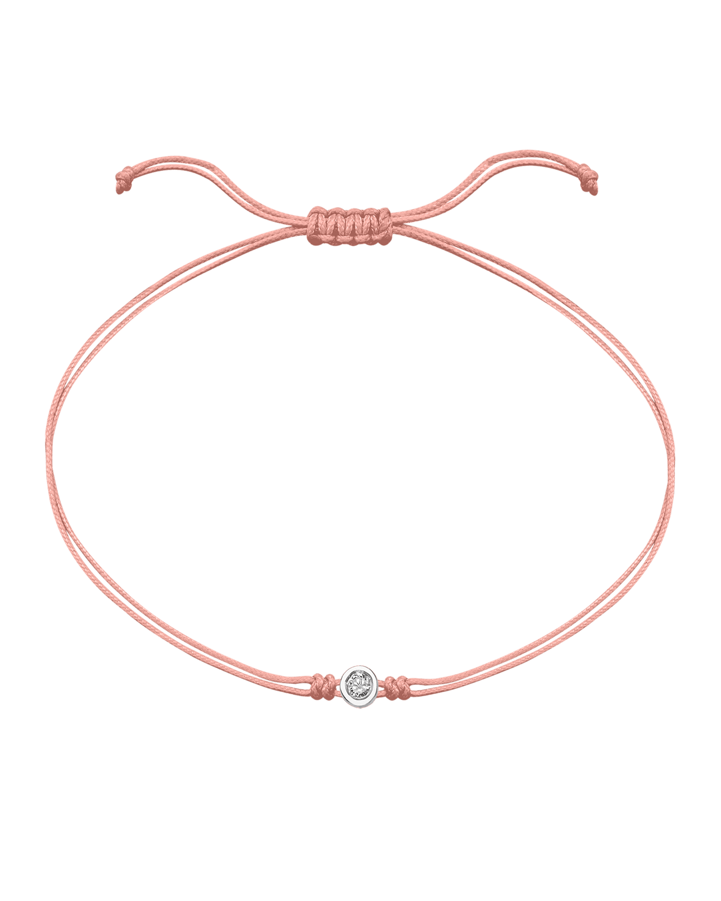 Pink : The Classic String of Love - 14K White Gold Bracelets magal-dev Flamingo Medium: 0.04ct 