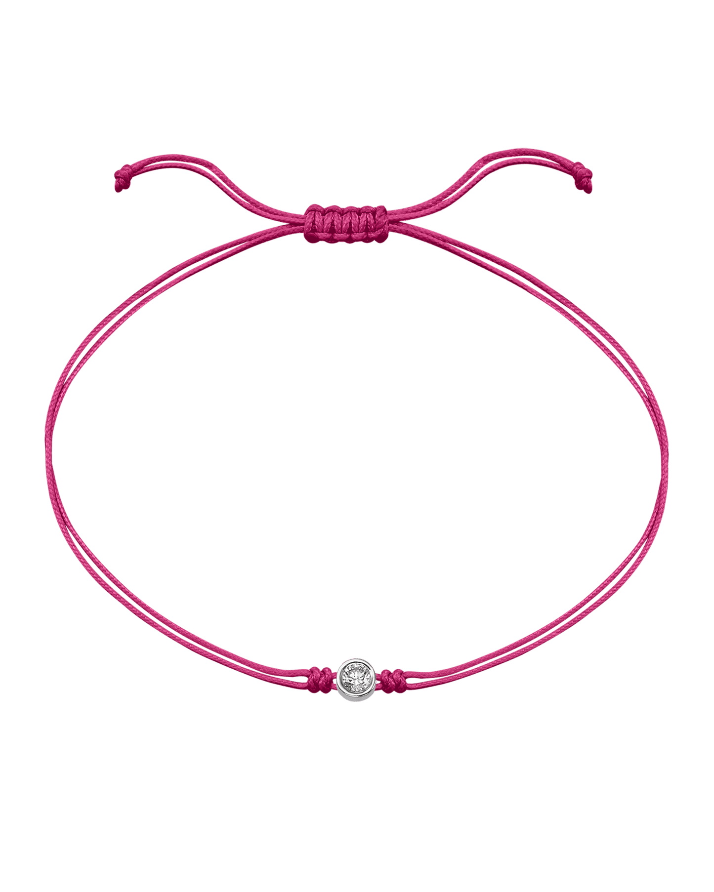 Pink : The Classic String of Love - 14K White Gold Bracelets magal-dev Fuchsia Large: 0.1ct 