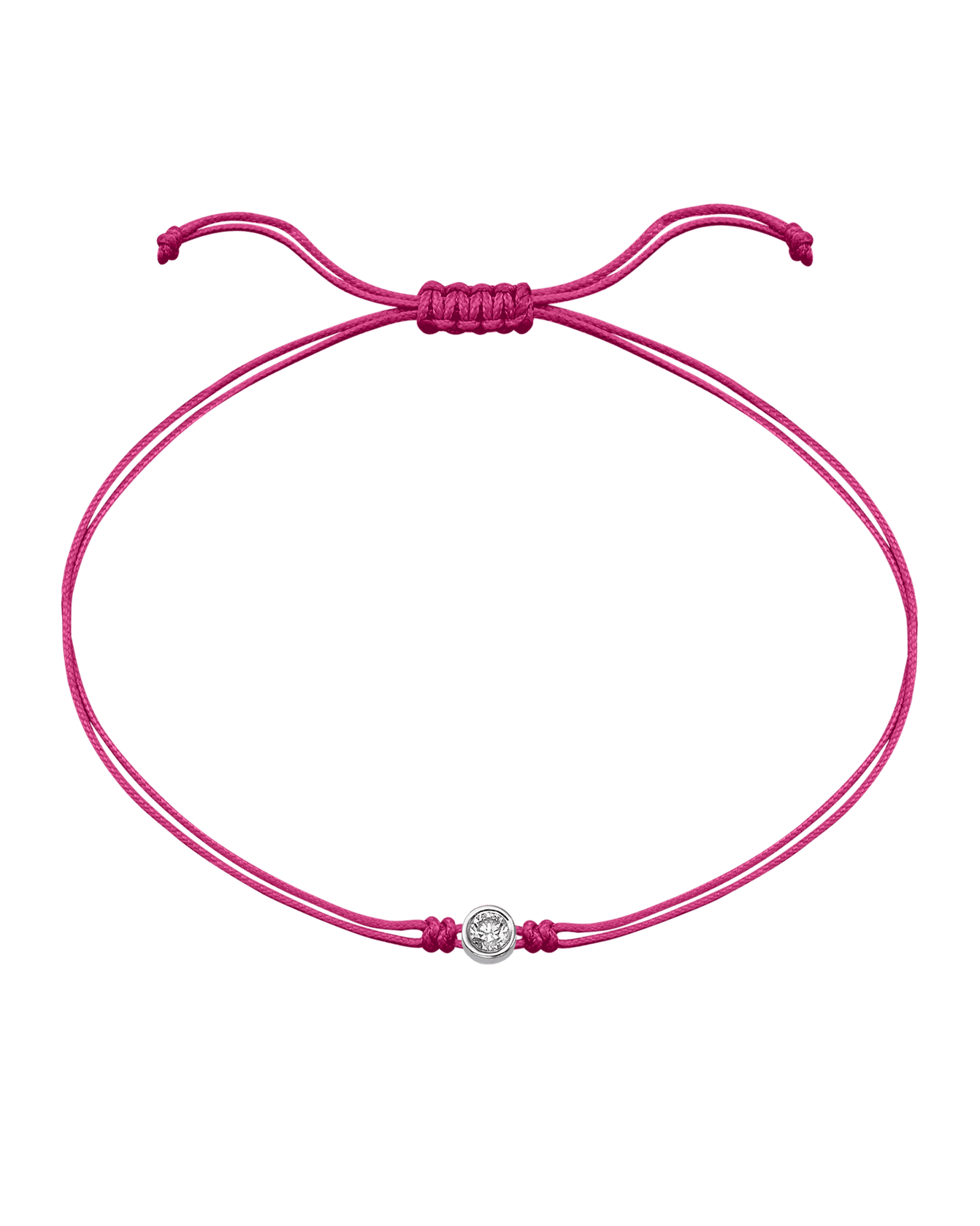 Pink : The Classic String of Love - 14K White Gold Bracelets magal-dev Fuchsia Large: 0.1ct 