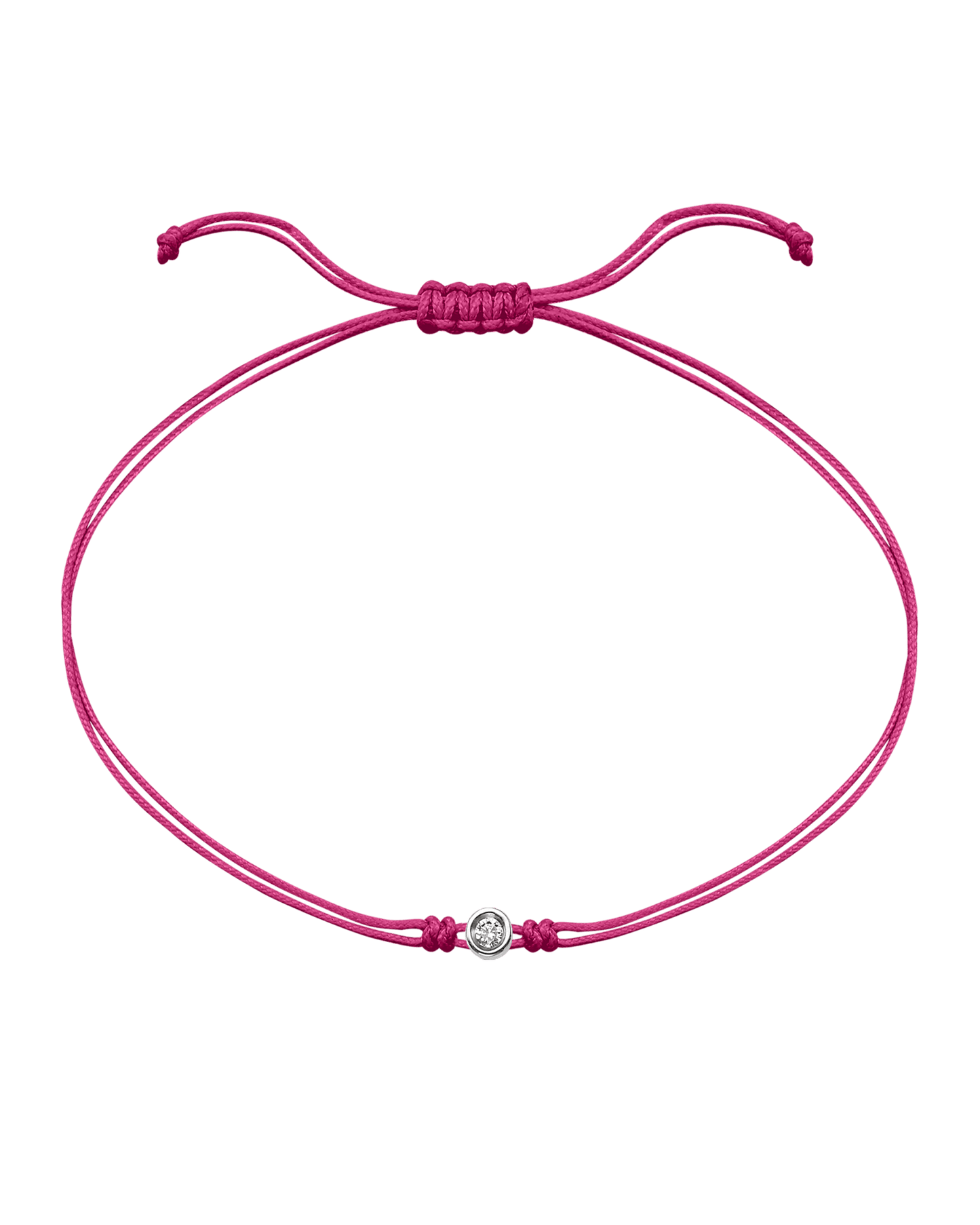Pink : The Classic String of Love - 14K White Gold Bracelets magal-dev Fuchsia Small: 0.03ct 