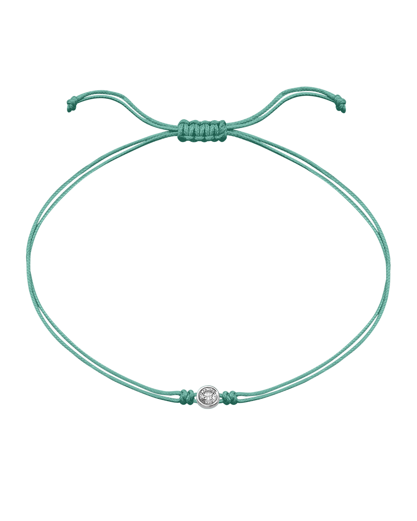 Le Classique String of Love Summer Édition - Or Blanc 14 carats Bracelets magal-dev Martini Pomme - Vert Pâle Large: 0.10 carats 