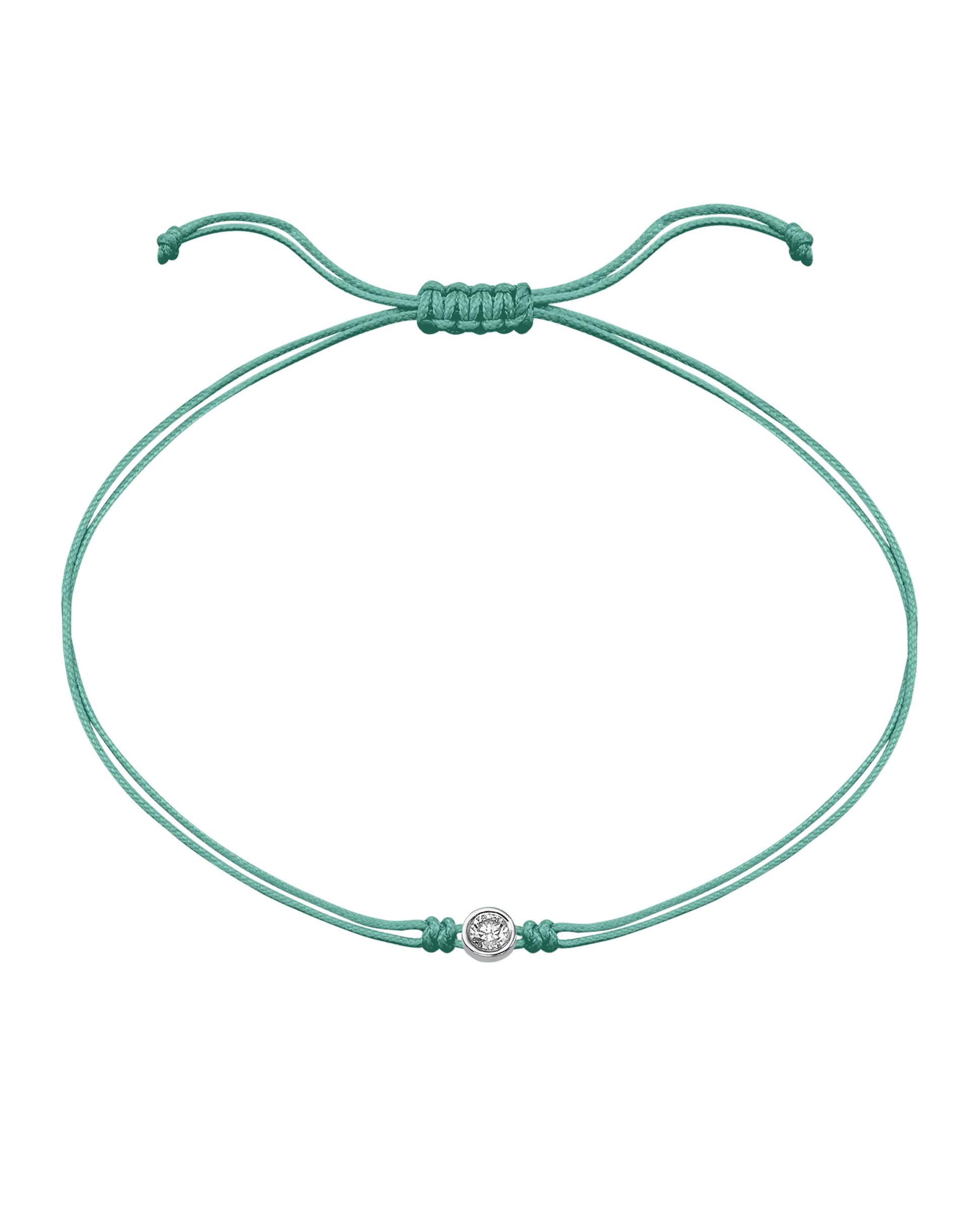 Le Classique String of Love Summer Édition - Or Blanc 14 carats Bracelets magal-dev Martini Pomme - Vert Pâle Large: 0.10 carats 