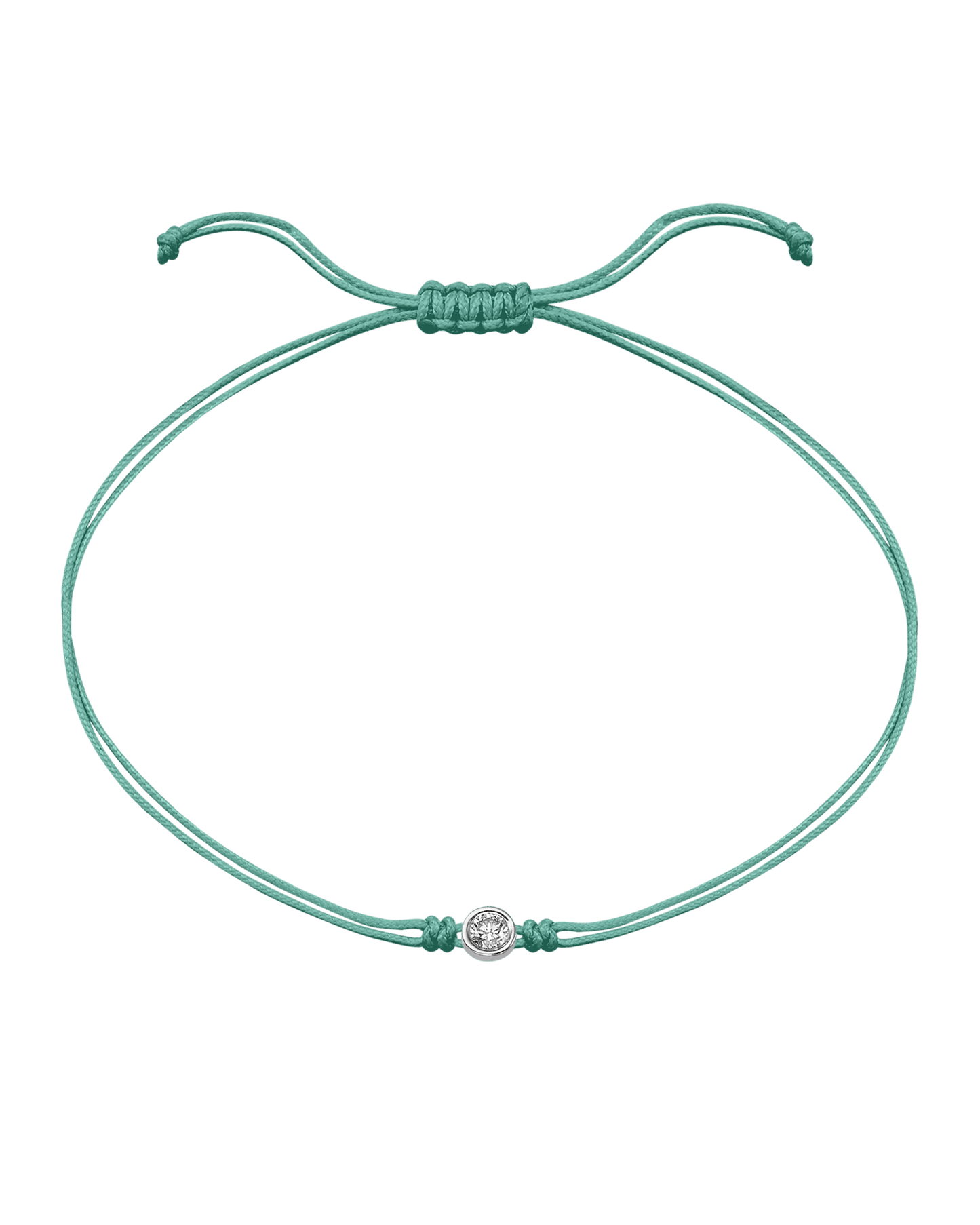 Le String of Love - Or Blanc 14 carats Bracelets magal-dev Vert Clair Large: 0.10 carats 