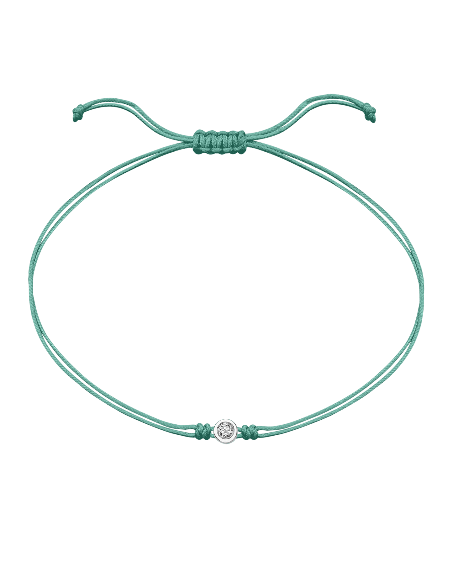 Le String of Love - Or Blanc 14 carats Bracelets magal-dev Vert Clair Medium: 0.05 carats 