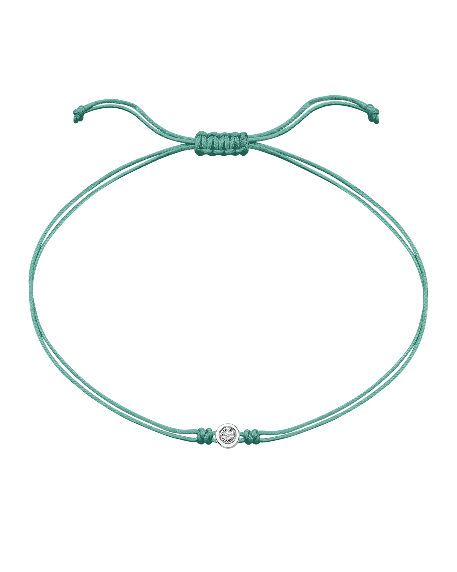 Le String of Love - Or Blanc 14 carats Bracelets magal-dev Vert Clair Medium: 0.05 carats 