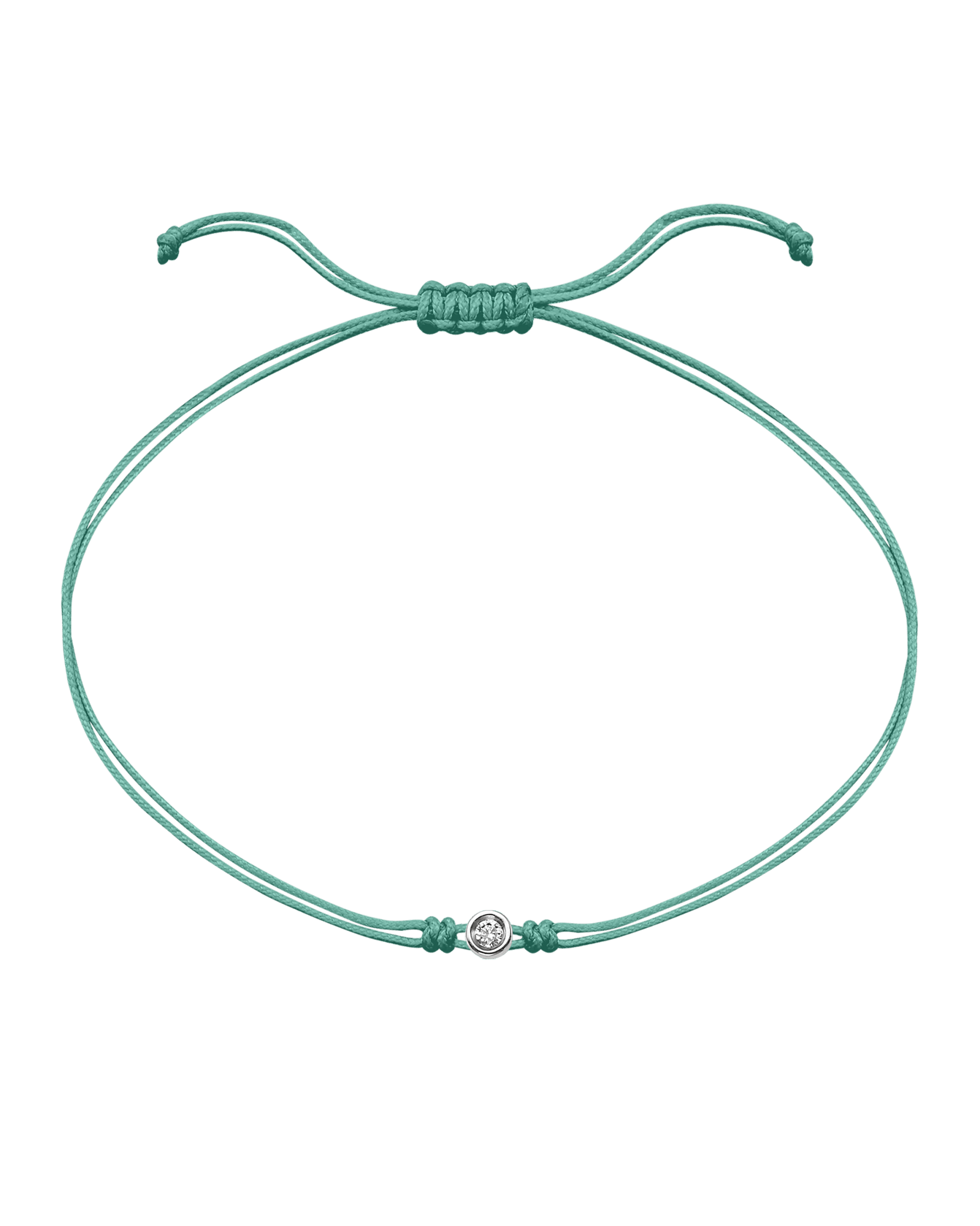 Summer Edition : The Classic String of Love - 14K White Gold Bracelets magal-dev Apple Martini - Light Green Small: 0.03ct 