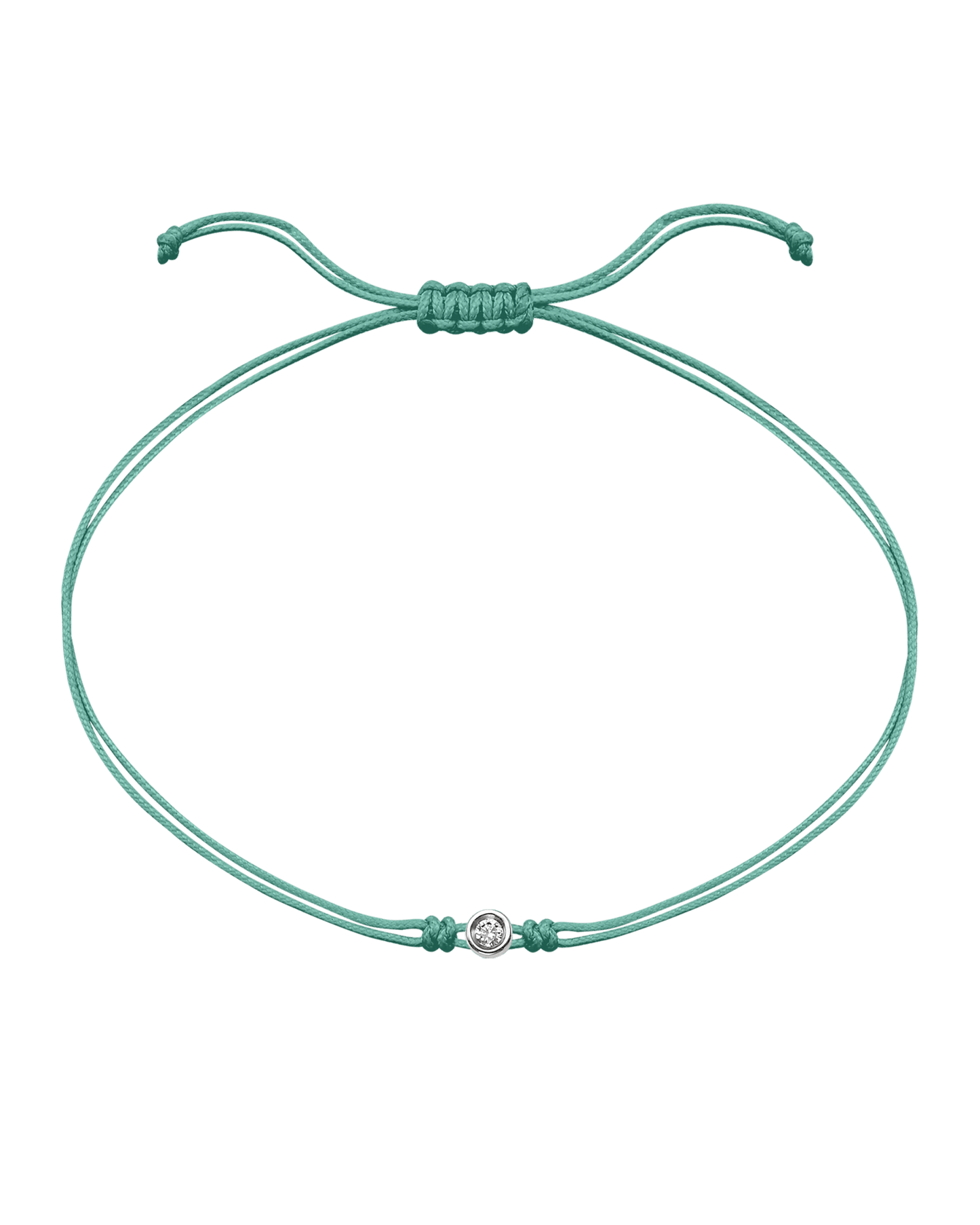 Le String of Love - Or Blanc 14 carats Bracelets magal-dev Vert Clair Small: 0.03 carats 