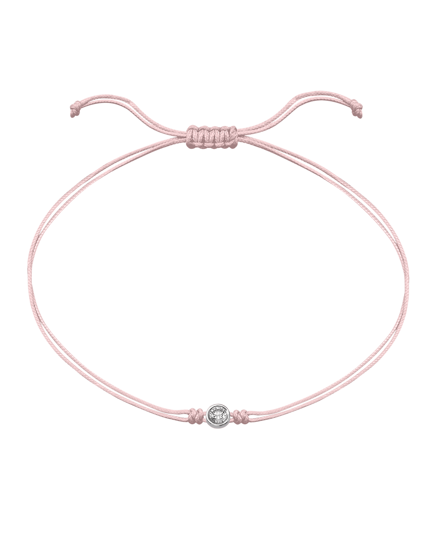 Summer Edition : The Classic String of Love - 14K White Gold Bracelets magal-dev Strawberry Bellini - Light Pink Large: 0.10ct 