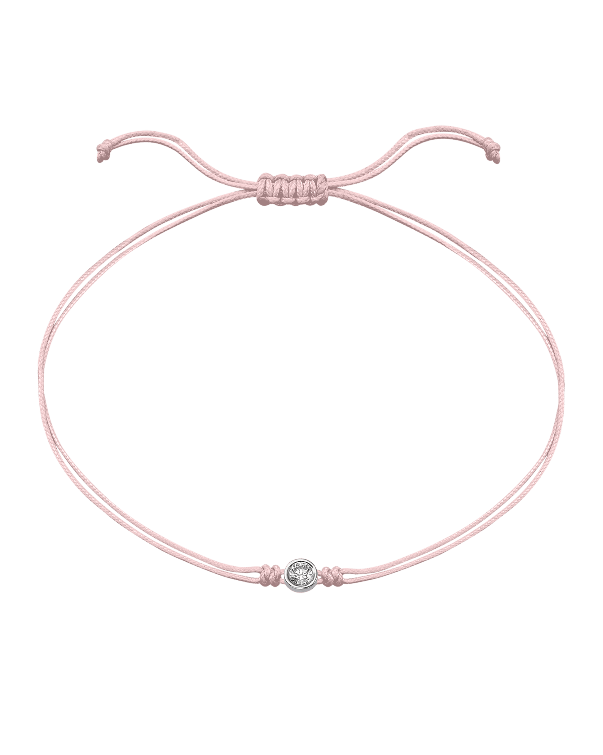 Summer Edition : The Classic String of Love - 14K White Gold Bracelets magal-dev Strawberry Bellini - Light Pink Large: 0.10ct 