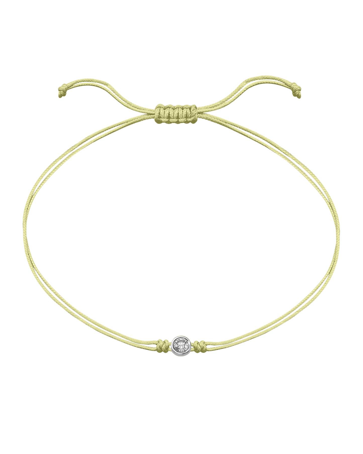 Summer Edition : The Classic String of Love - 14K White Gold Bracelets magal-dev Tropical Cosmopolitan - Light Yellow Large: 0.10ct 