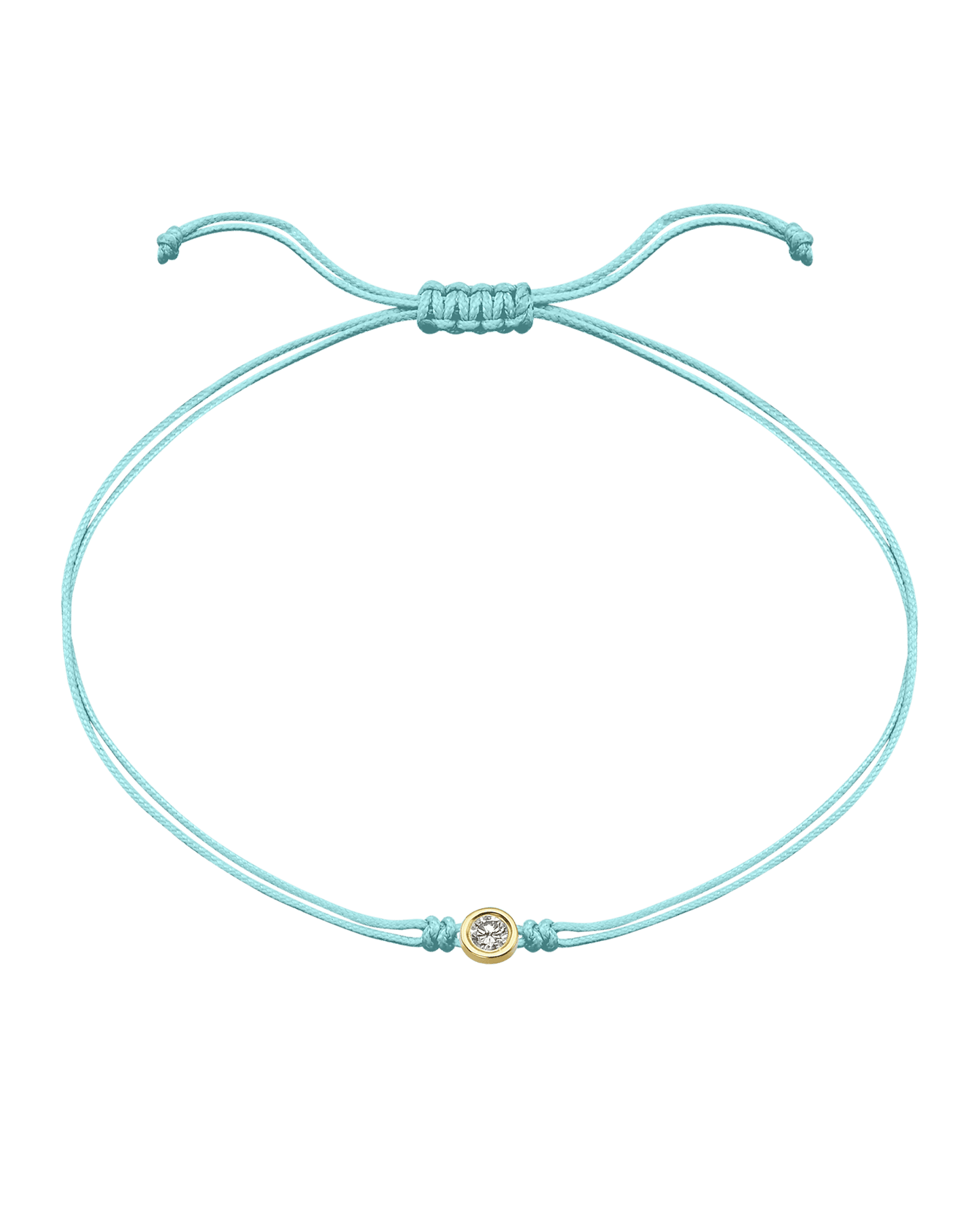Summer Edition : The Classic String of Love - 14K Yellow Gold Bracelets magal-dev Frozen Blue Daiquiri - Turquoise Large: 0.10ct 