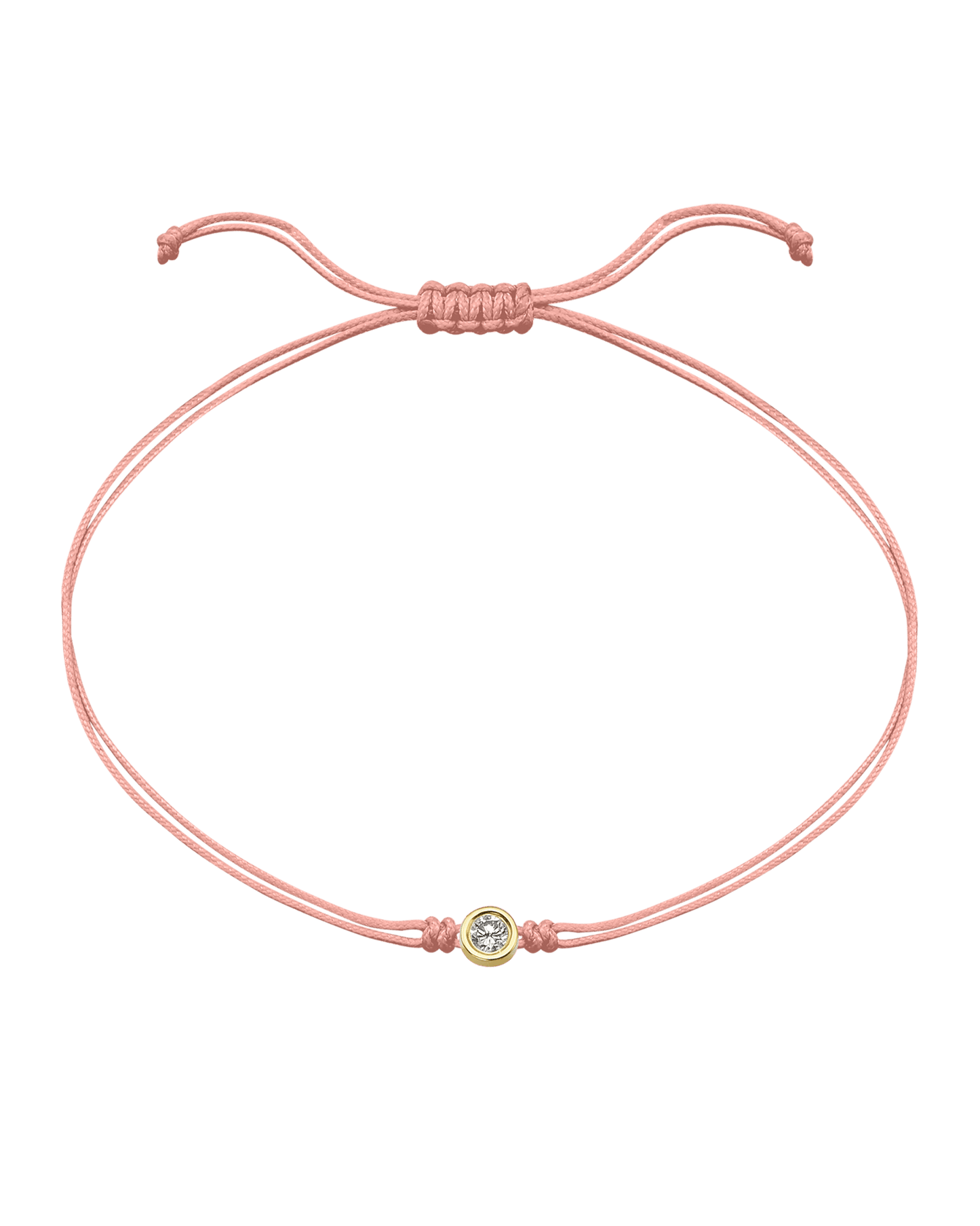 Pink : The Classic String of Love - 14K Yellow Gold Bracelets magal-dev Flamingo Large: 0.1ct 