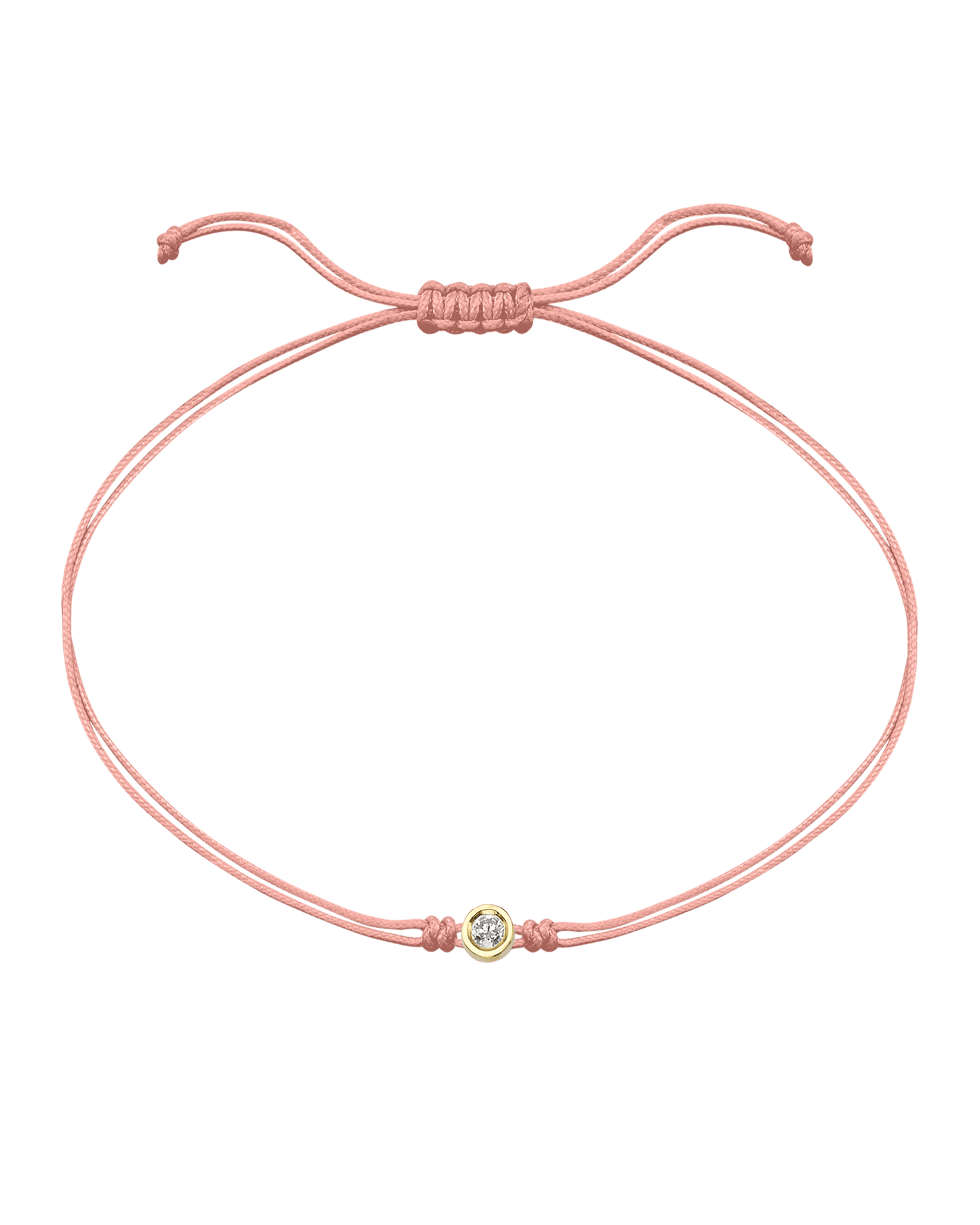Pink : The Classic String of Love - 14K Yellow Gold Bracelets magal-dev Flamingo Medium: 0.04ct 