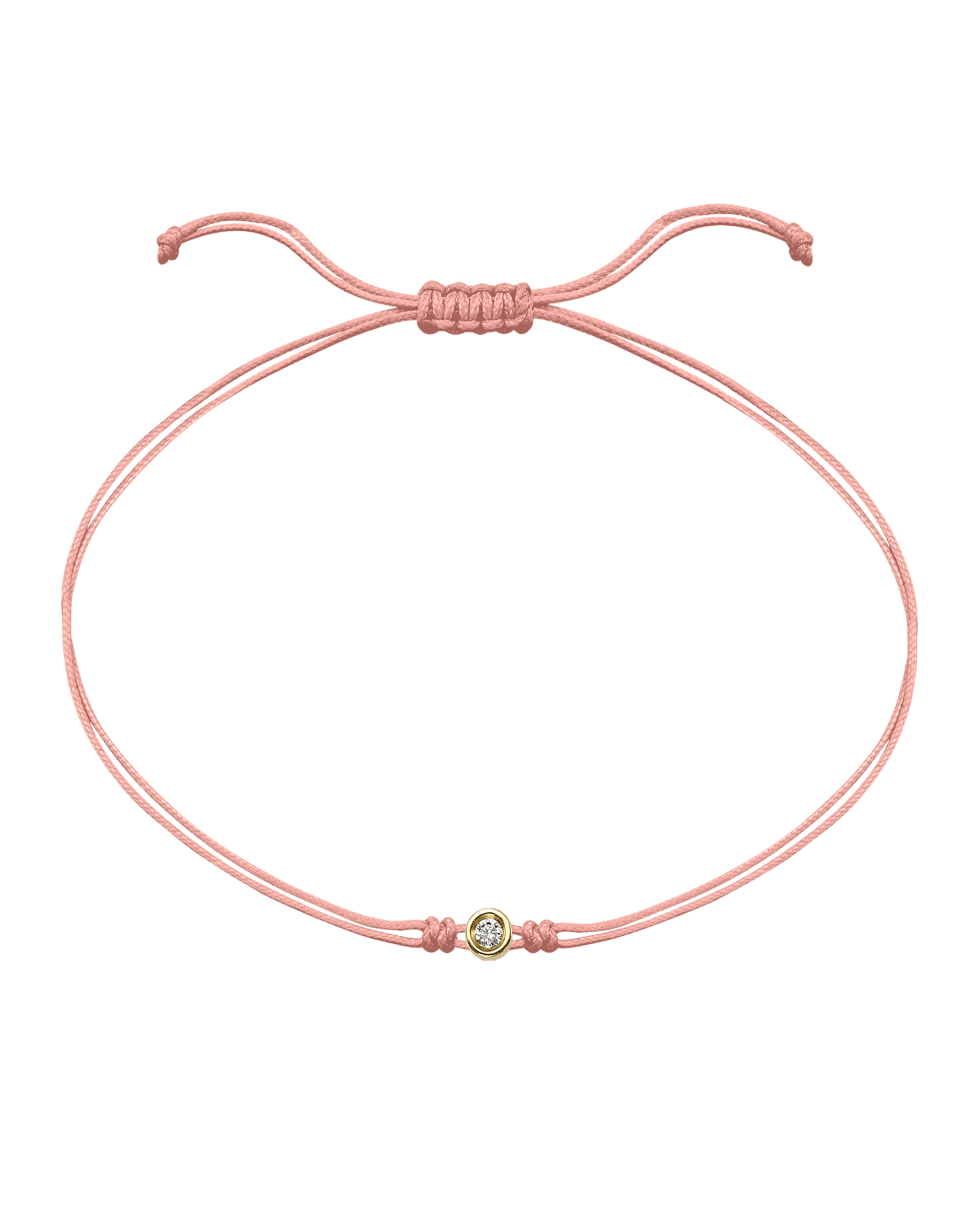 Pink : The Classic String of Love - 14K Yellow Gold Bracelets magal-dev Flamingo Small: 0.03ct 