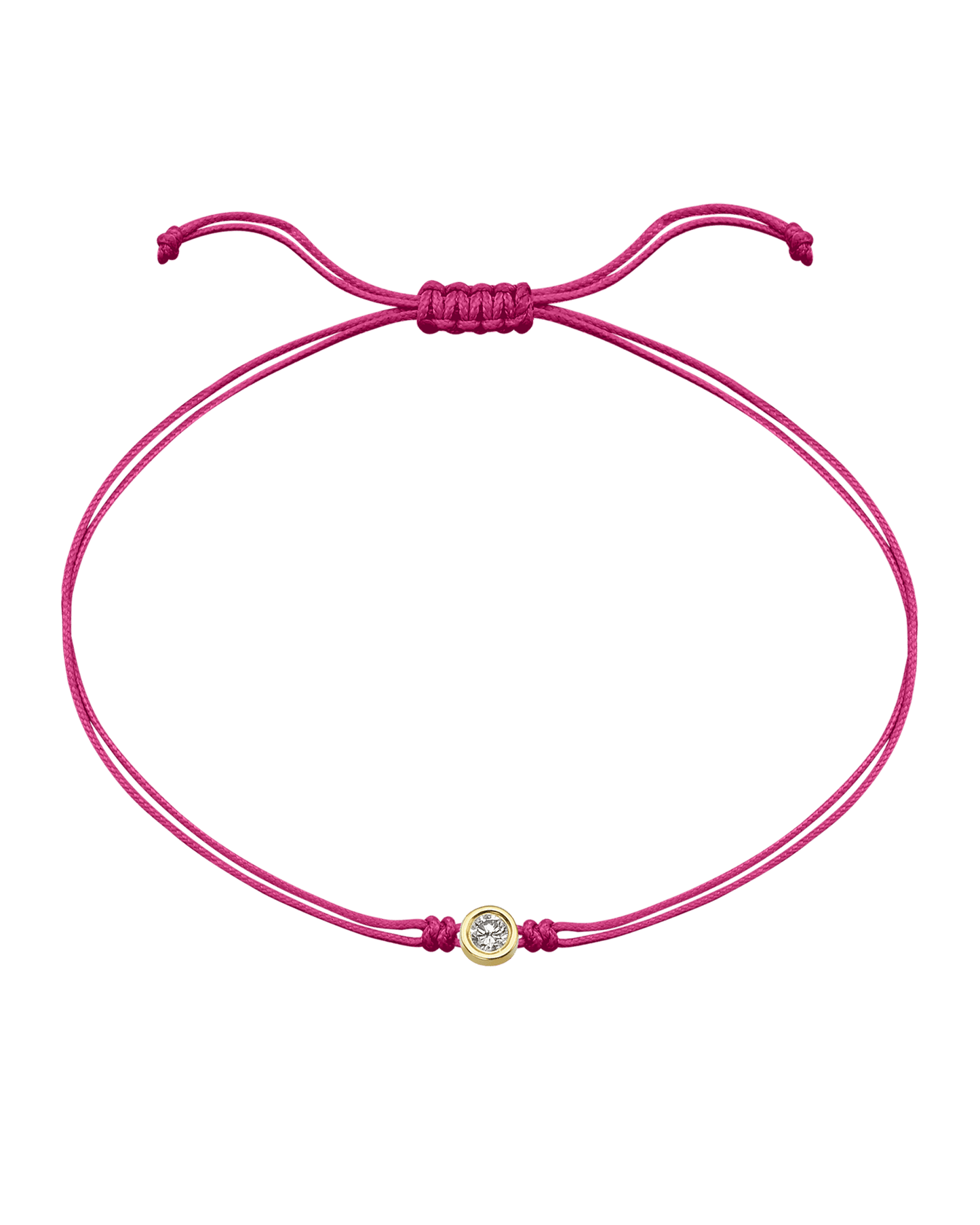 Pink : The Classic String of Love - 14K Yellow Gold Bracelets magal-dev Fuchsia Large: 0.1ct 
