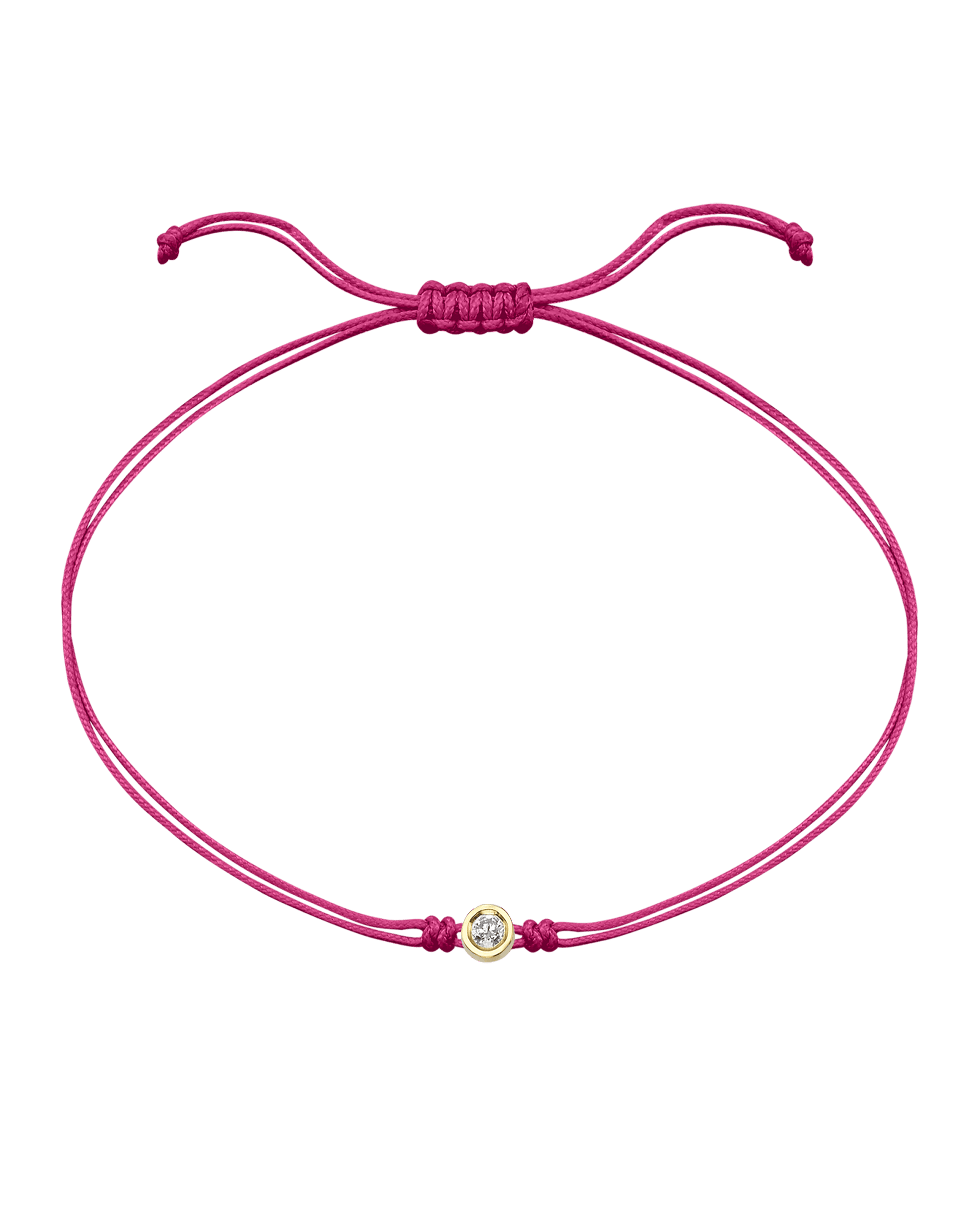 Pink : The Classic String of Love - 14K Yellow Gold Bracelets magal-dev Fuchsia Medium: 0.04ct 