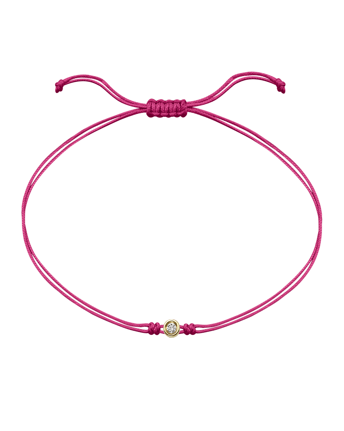 Pink : The Classic String of Love - 14K Yellow Gold Bracelets magal-dev Fuchsia Small: 0.03ct 