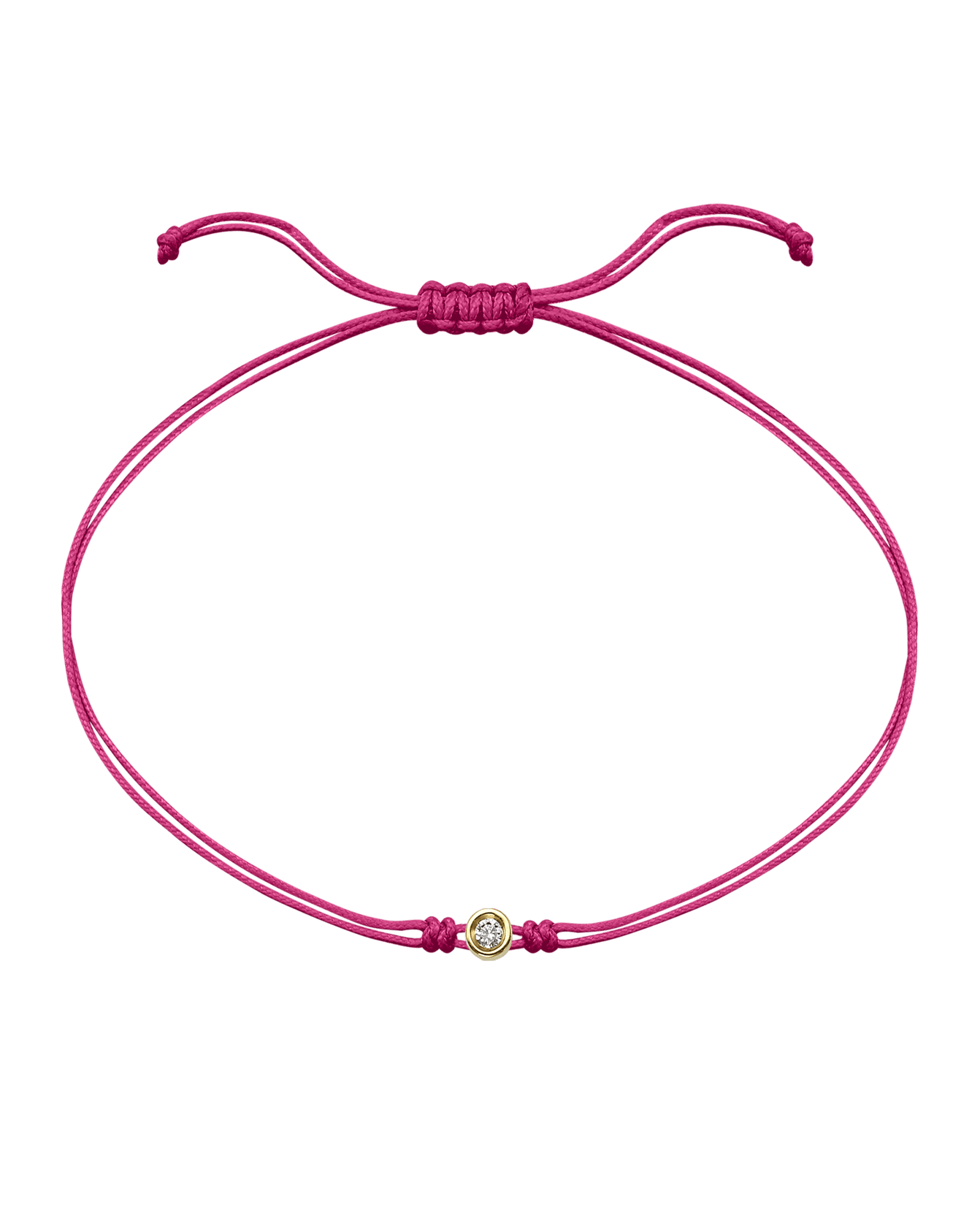 Pink : The Classic String of Love - 14K Yellow Gold Bracelets magal-dev Fuchsia Small: 0.03ct 
