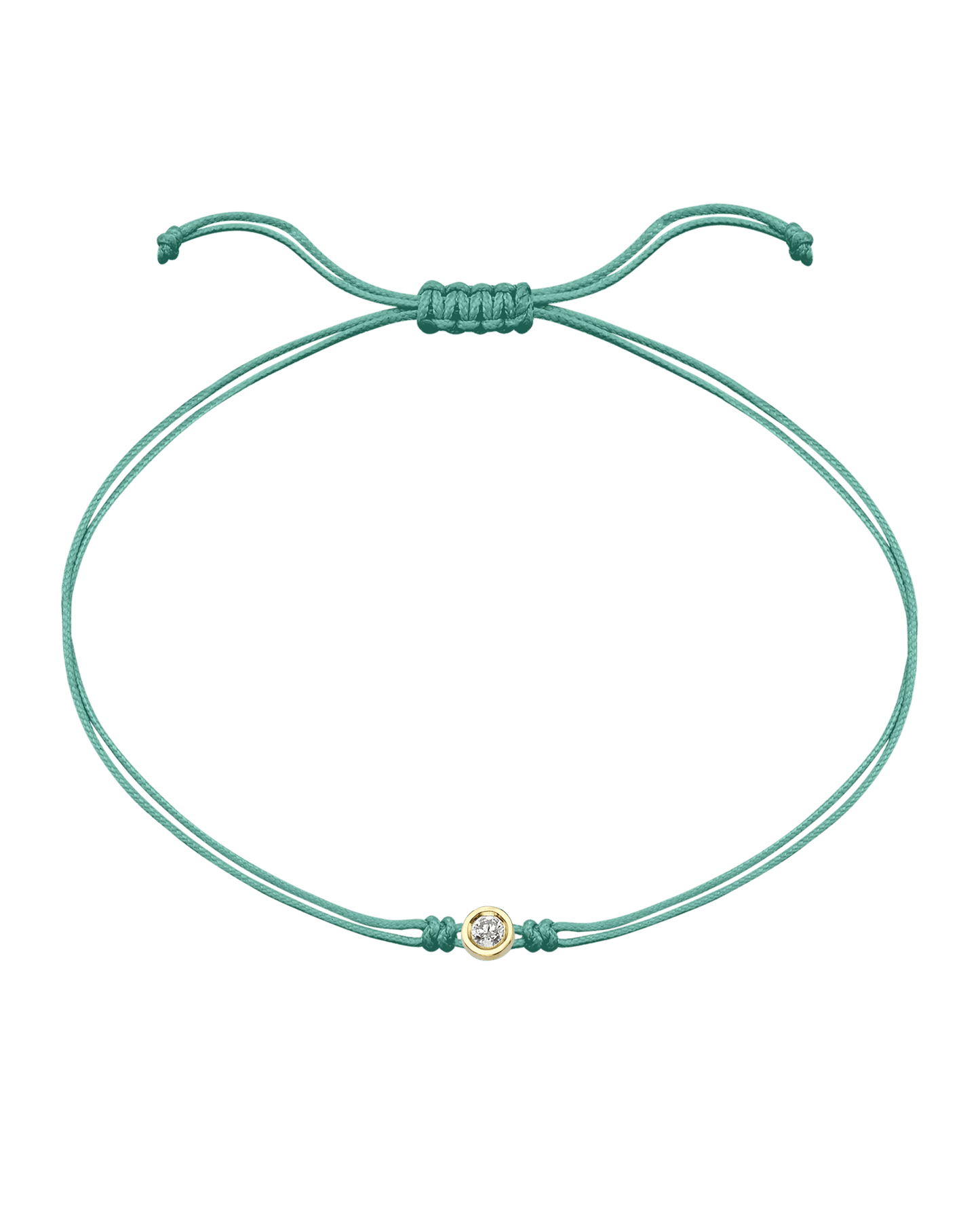 The Classic String of Love - 14K Yellow Gold Bracelets magal-dev Light Green Medium: 0.05ct 