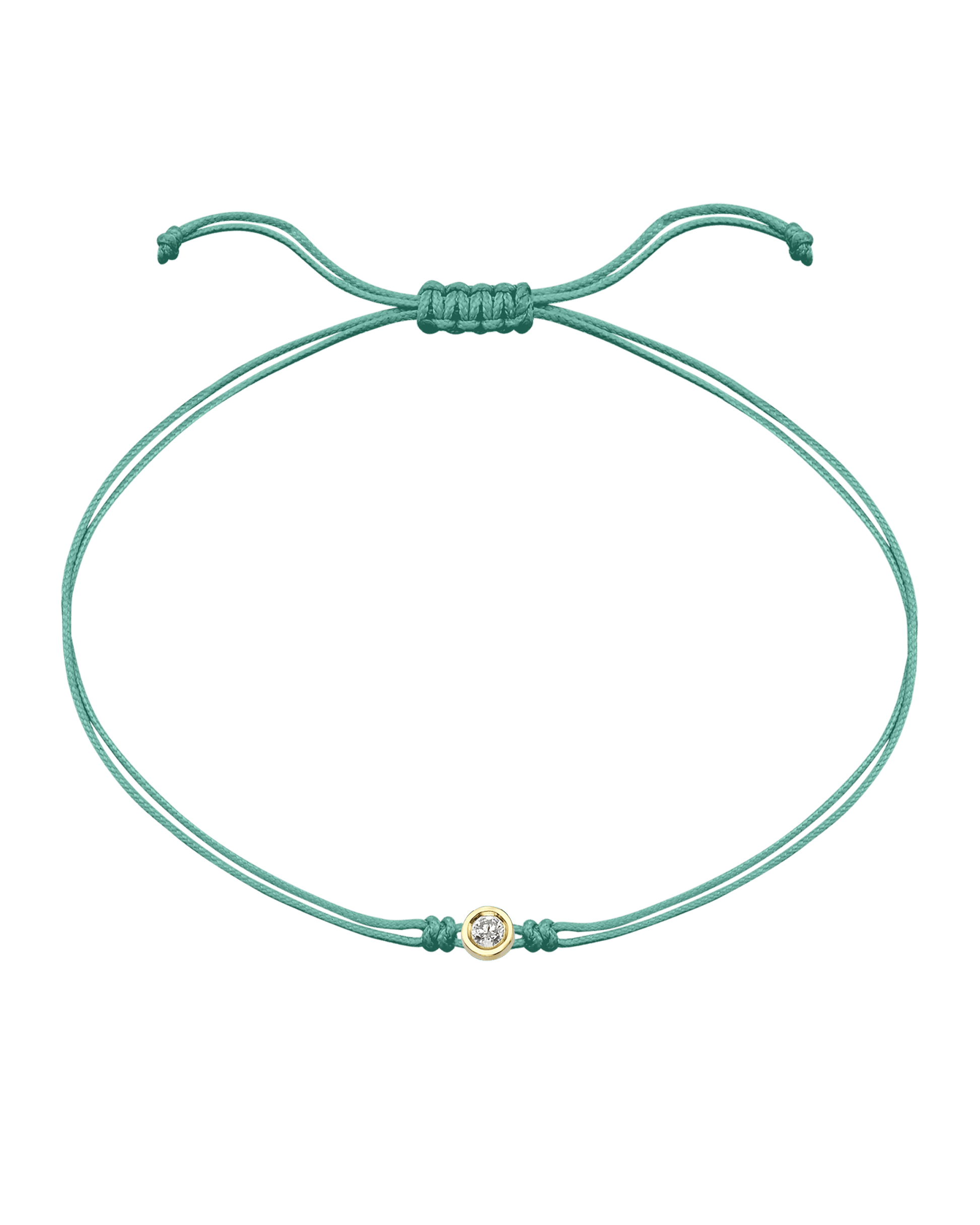 The Classic String of Love - 14K Yellow Gold Bracelets magal-dev Light Green Medium: 0.05ct 