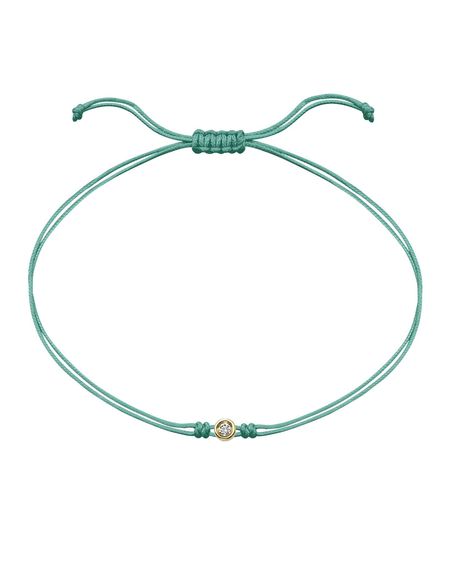 Le String of Love - Or Jaune 14 carats Bracelets magal-dev Vert Clair Small: 0.03 carats 