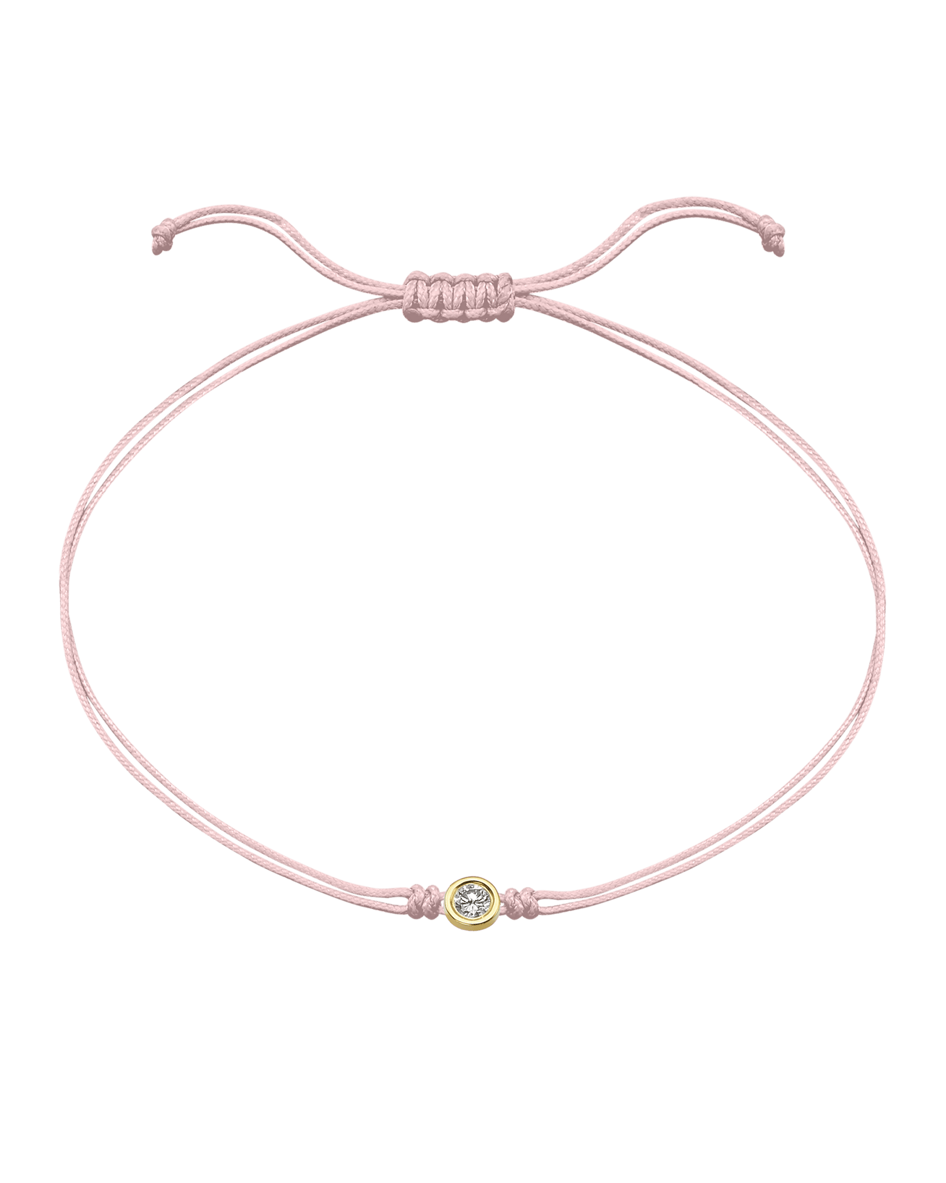 Summer Edition : The Classic String of Love - 14K Yellow Gold Bracelets magal-dev Strawberry Bellini - Light Pink Large: 0.10ct 